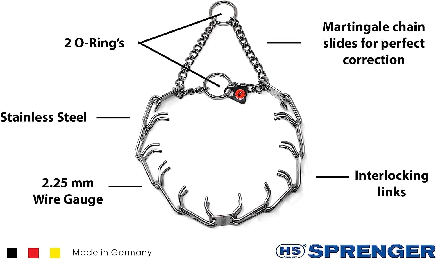 Herm Sprenger Stainless Steel Prong Dog Training Collar Ultra-Plus Pet Pinch Collar No-Pull Collar For Dogs Anti Pull Training Collar Made In Germany 3.2Mm X 23In Medium