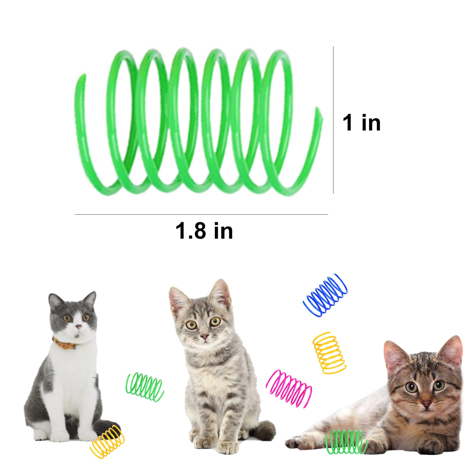 Ismarten Cat Spring Toy (100 Pack), Interactive Cat Toy For Indoor Cats, Lightweight Reliable Plastic, Plastic Cat Coil For Kitt