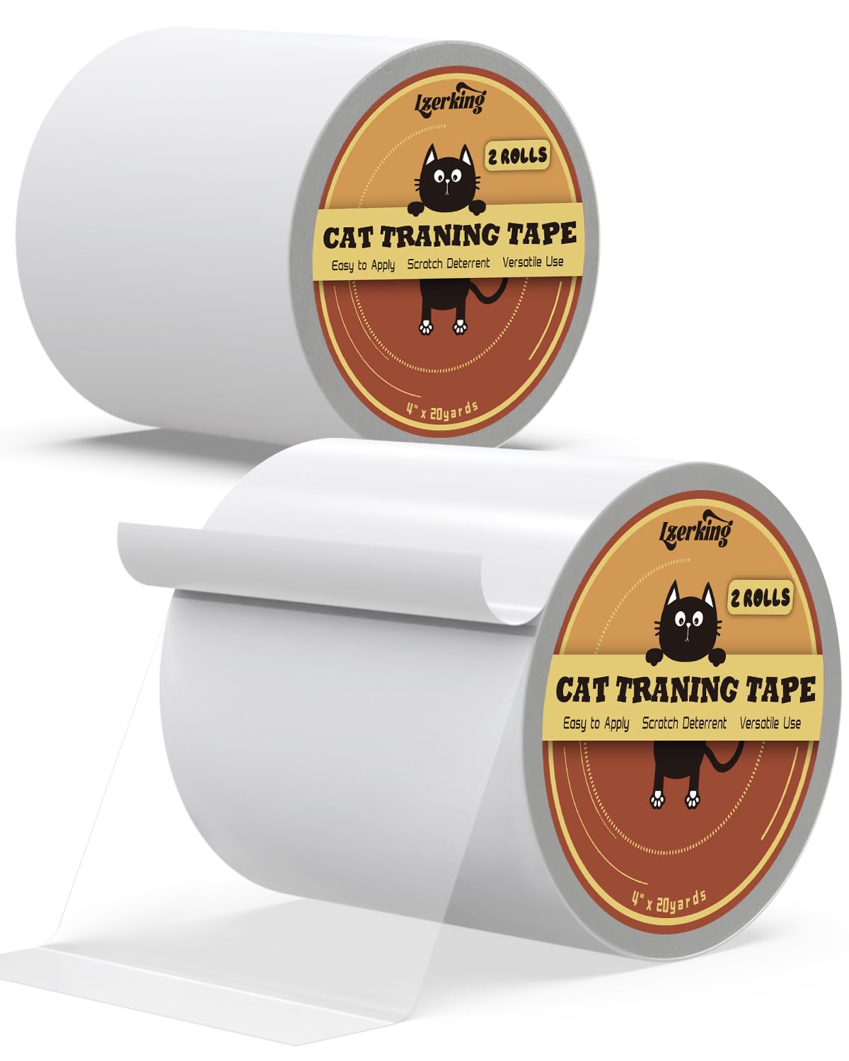 Cat Scratch Tape 2 Rolls Cat Furniture Protector Tape Clear Double Sided Tape Cat Repellent Tape For Effective Scratch Control 4