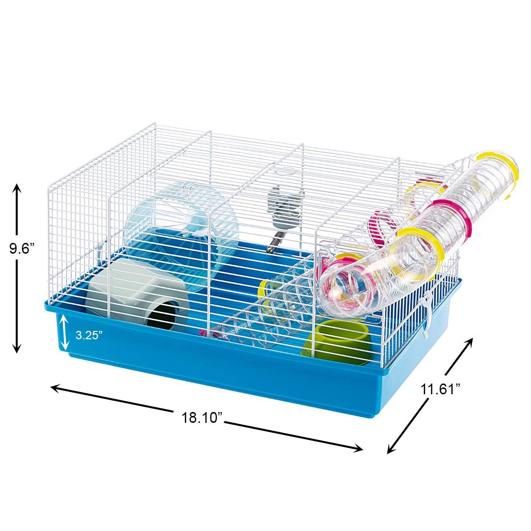 Ferplast Paula Small Hamster Cage | Fun & Interactive Cage Measures Measures 18.11L X 11.61W X 9.6H & Includes All Accessories