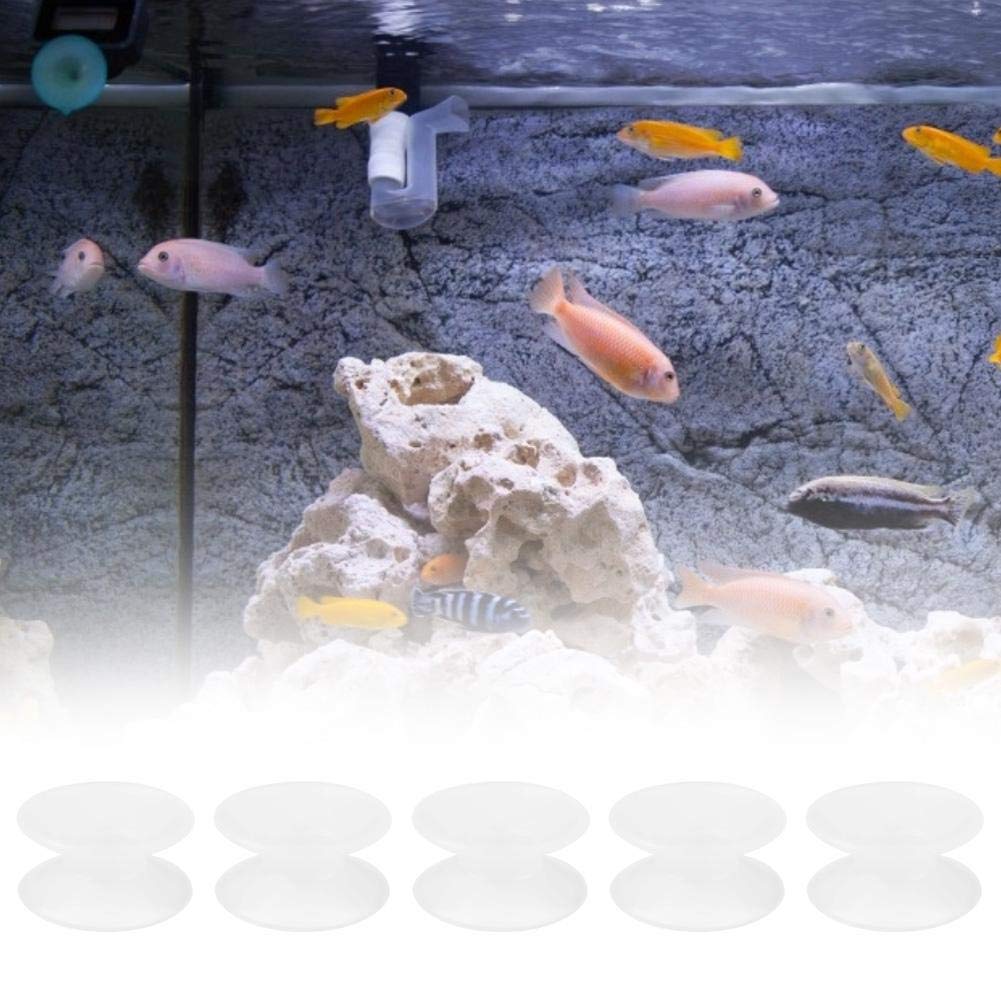 GLOGLOW 10Pcs Double Sided Suction Cups, 0.8 Inch Transparent Silicone Aquarium Suction Cups Glass Table Top Bumpers Spacers for