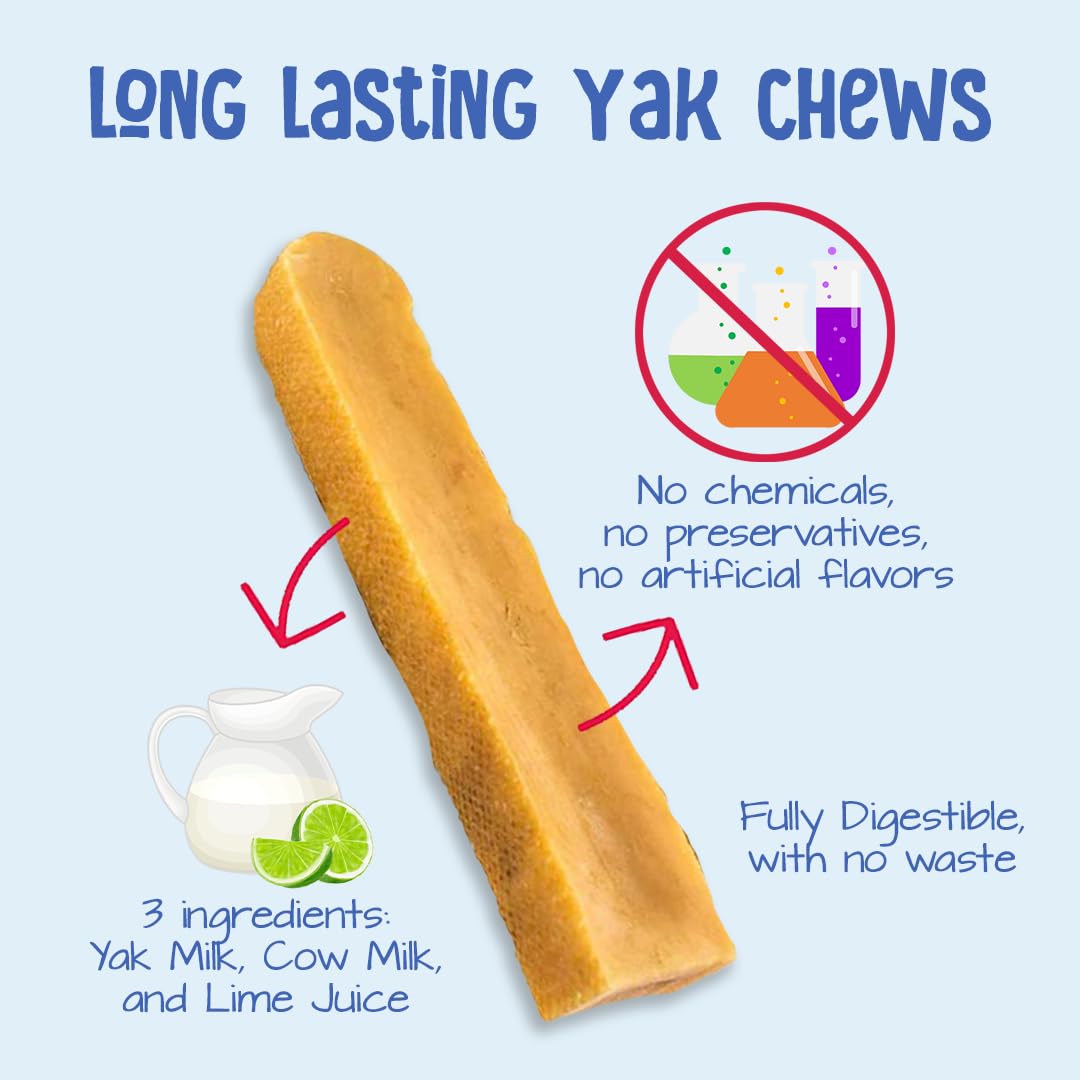 Yeti Natural Yak Cheese Long Lasting Dog Chews for Aggressive Chewers, Large Dog, 2 Pieces, 7 Oz