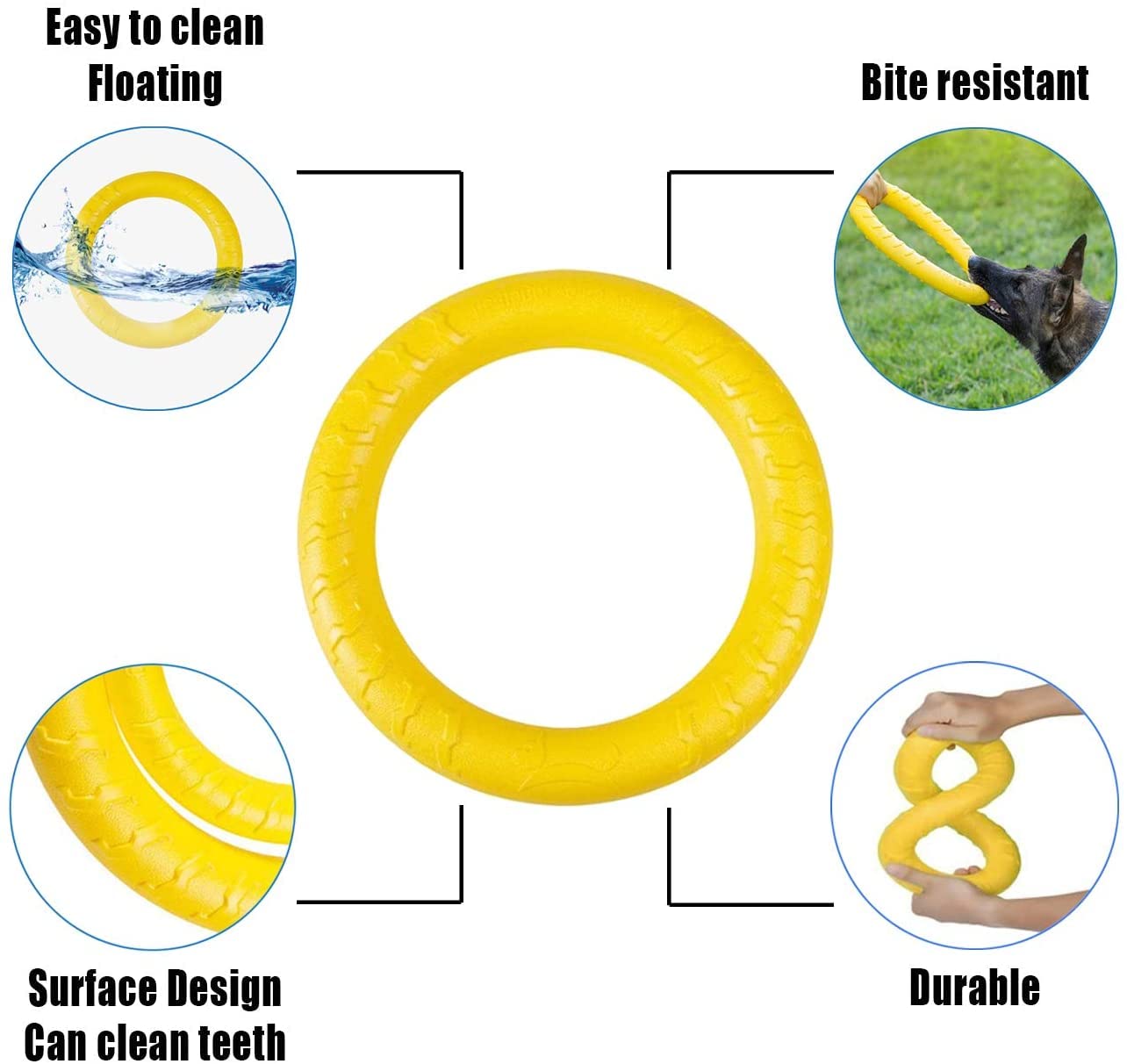 Dlder Dog Flying Disc,Floating Dog Ring Toys, Indestructible Dog Chew Toys For Small Chewers Dog Toys For Pool,Float Durable Out