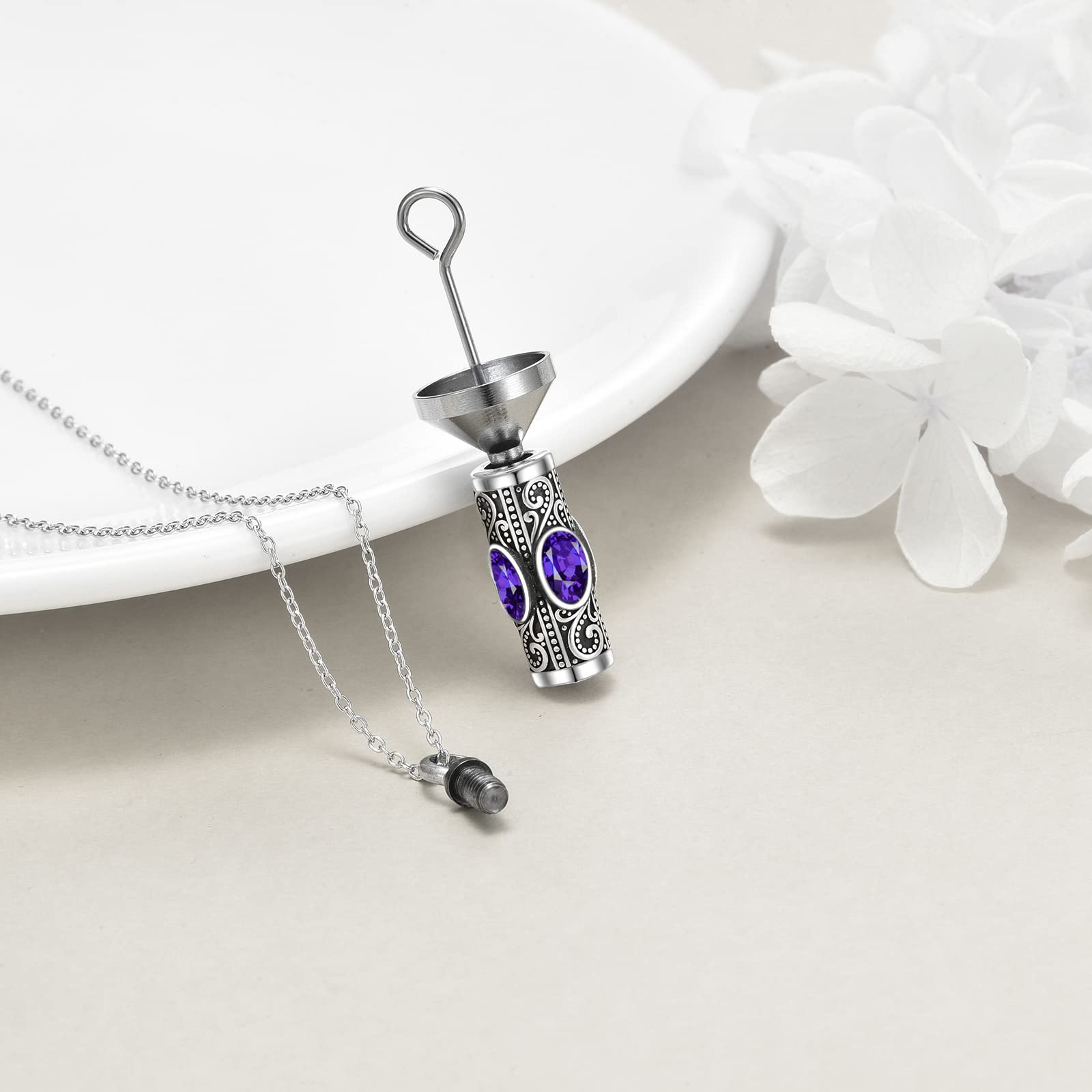 Aoboco Pet Paw Cremation Jewelry Sterling Silver Urn Necklace For Dogs Ashes