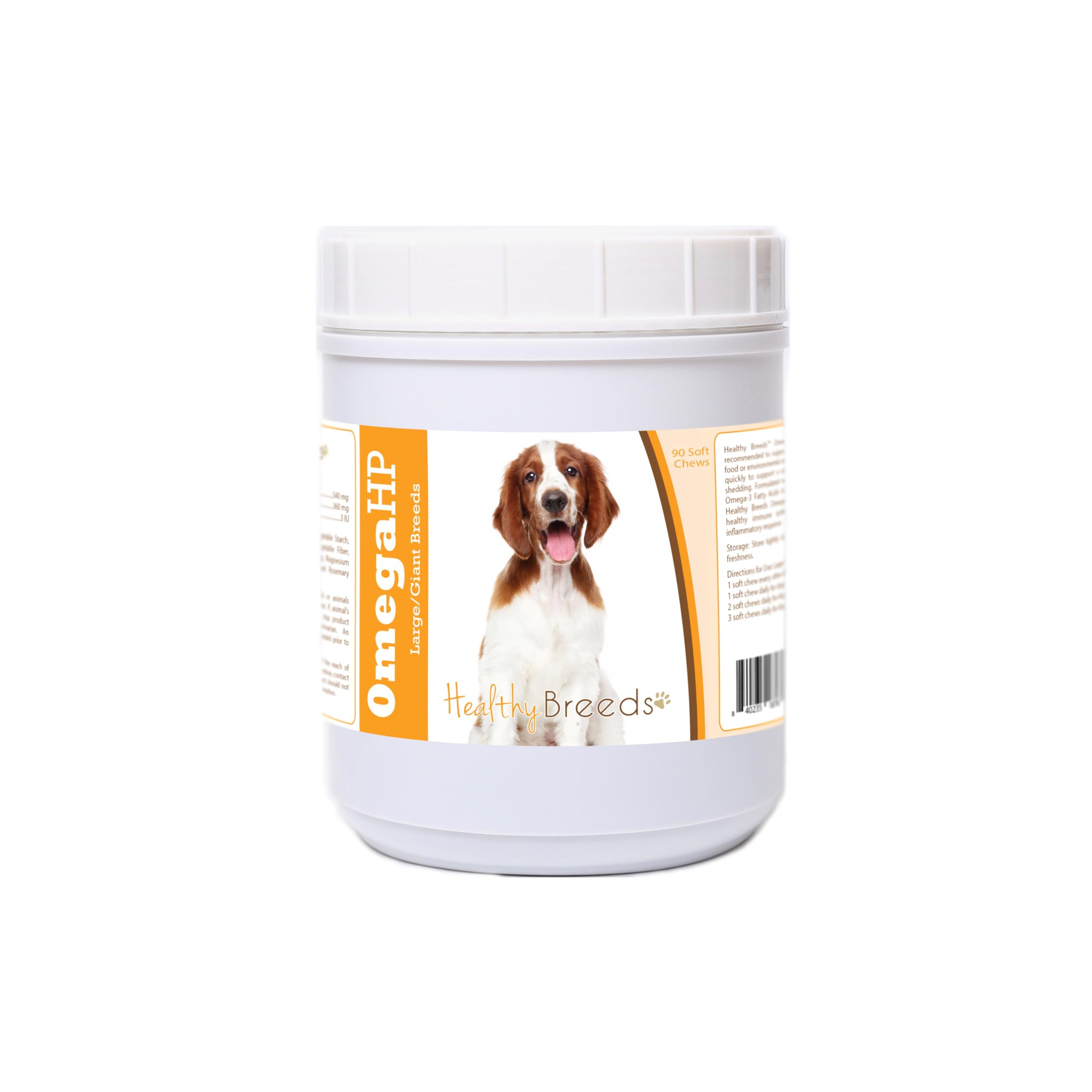 Healthy Breeds Welsh Springer Spaniel Omega HP Fatty Acid Skin and Coat Support Soft Chews 90 Count