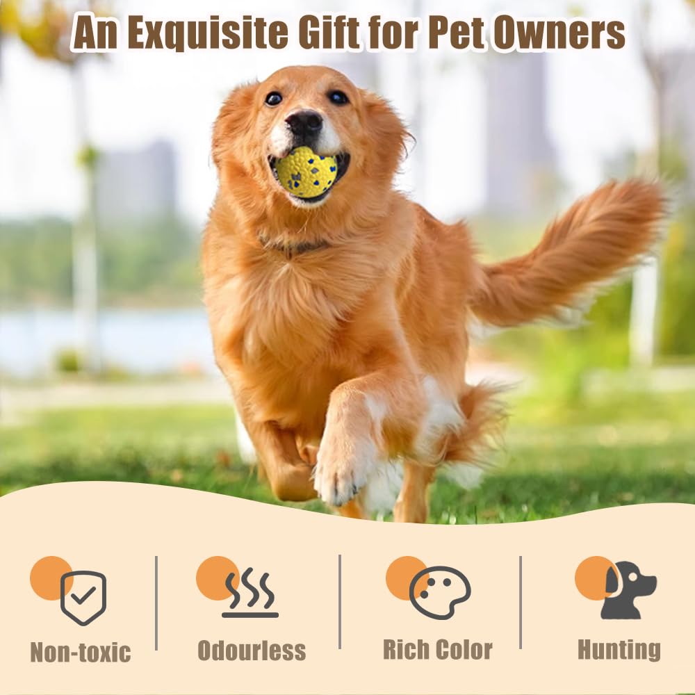 Hisukoy Dog Balls Dog Tennis Balls For Aggressive Chewers, Indestructible Bouncy Floating Teething Chew Toys For Dogs To Fetch