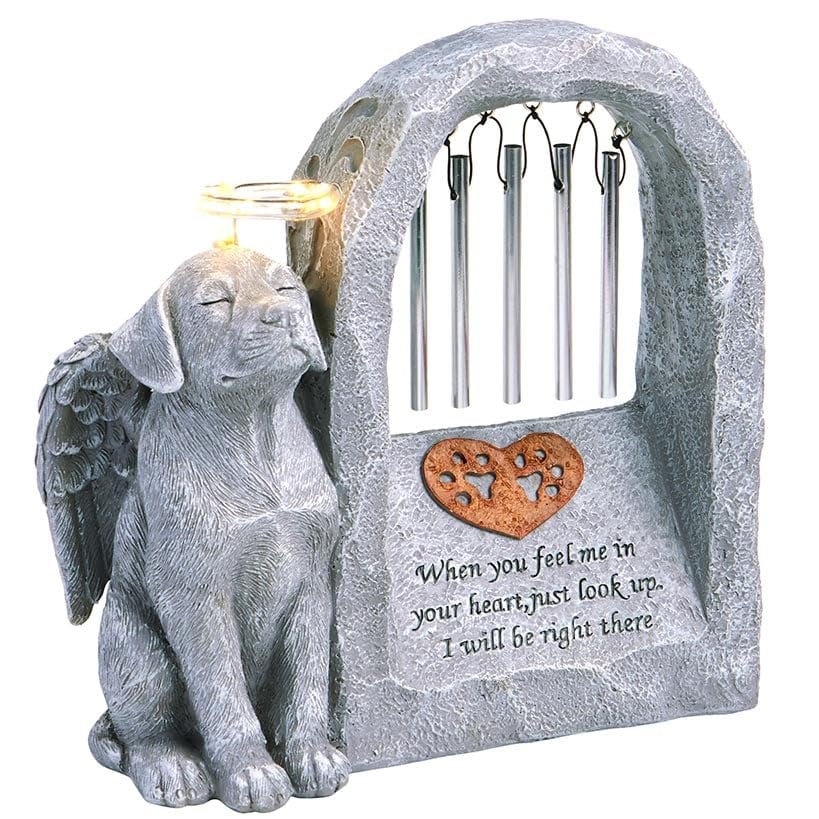 Solar Pet Memorial Statues  Dog