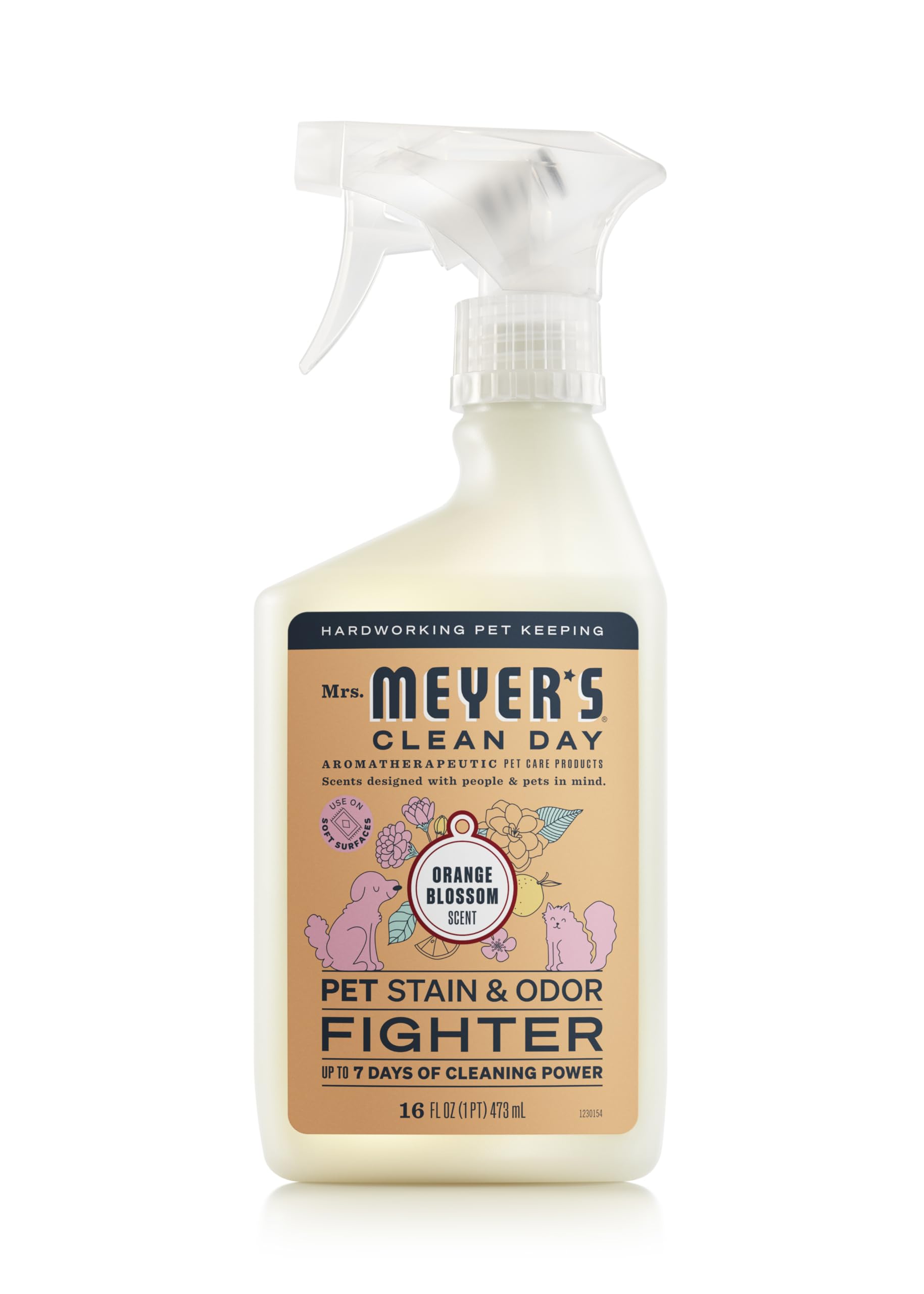 Mrs. Meyer'S Clean Day Pet Stain & Odor Fighter, Orange Blossom Scent, 16Oz