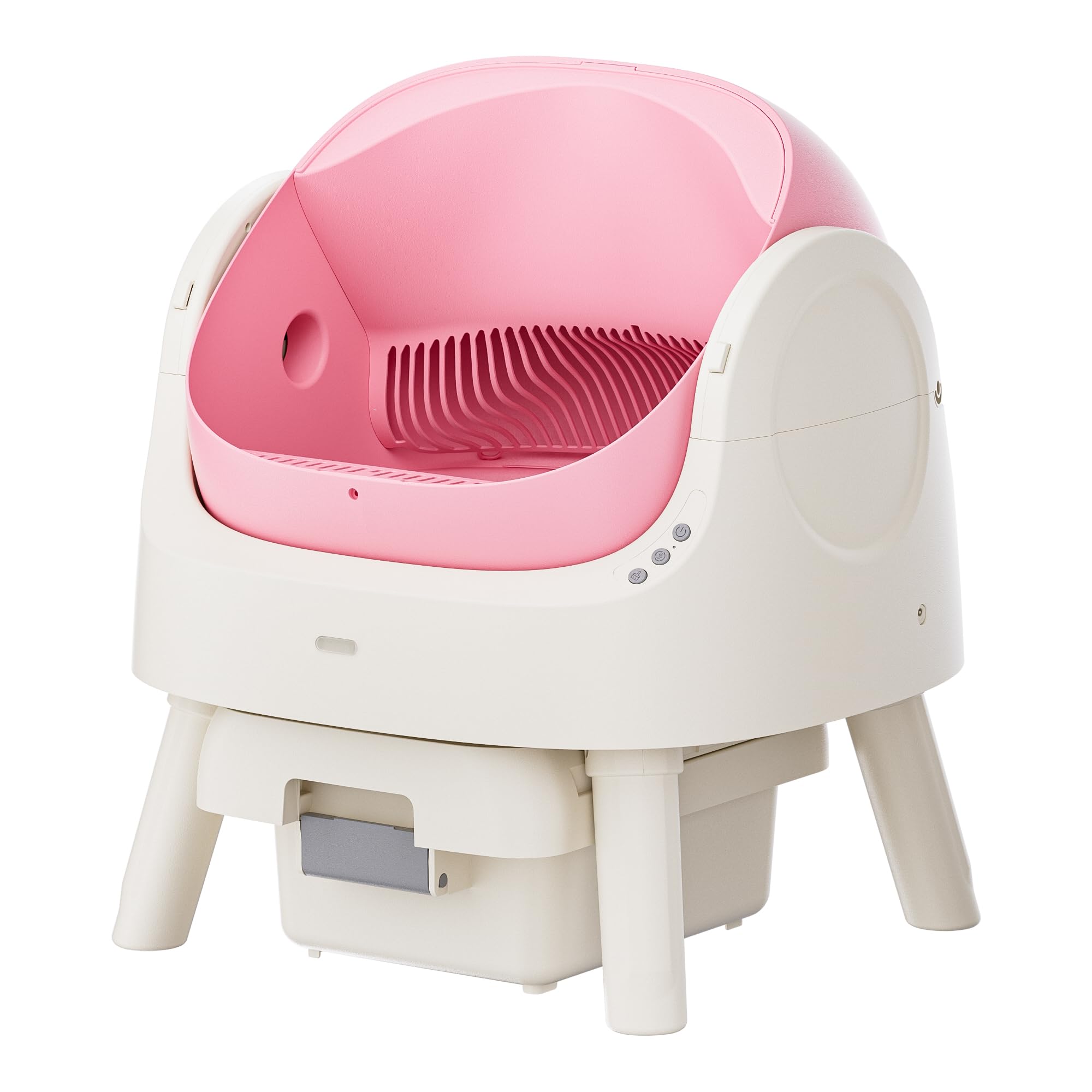Self Cleaning Cat Litter Box, Open Top Automatic Litter Box For Multiple Cats, Liners And Mat Included, Pink