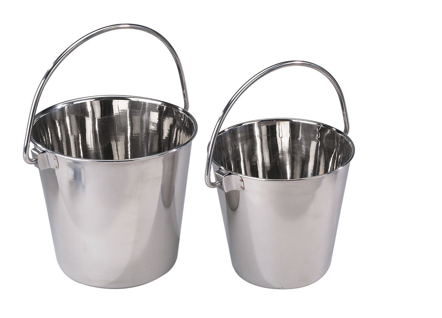 Proselect Heavy Duty Stainless Steel Pails - Durable Pails For Kennels And Farms - 8', 4-Quart