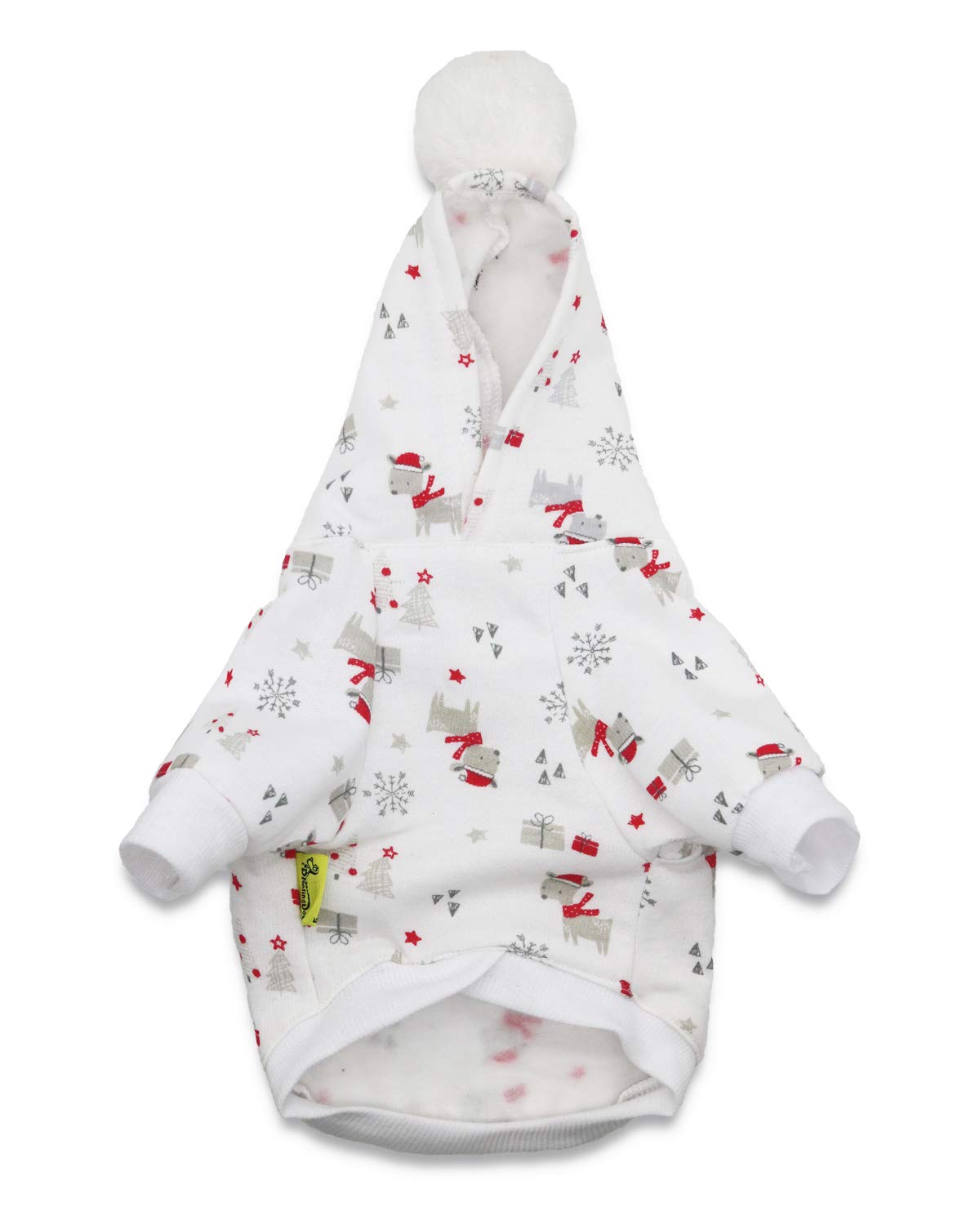 Droolingdog Small Dog Christmas Hoodies Fleece Warm Outfits For Dogs Size Medium Christmas Sweater Xmas Hoodie For Small Dogs Christmas Sweatshrit Rudolph Reindeer Pattern With Leash Hole