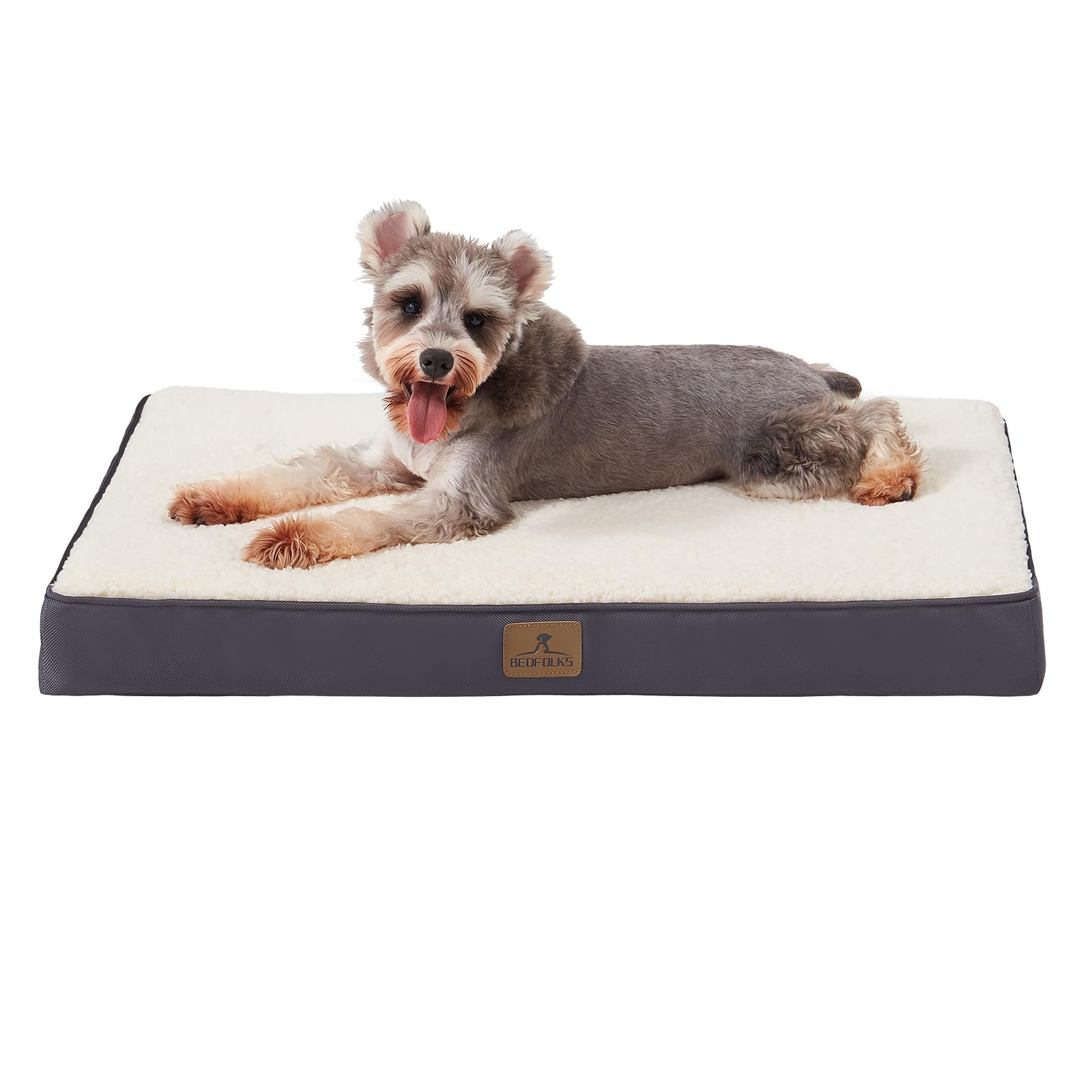 Bedfolks Orthopedic Dog Bed For Medium Dogs - Egg Foam Dog Crate Bed With Removable Waterproof Cover, Pet Bed Mat Suitable For D