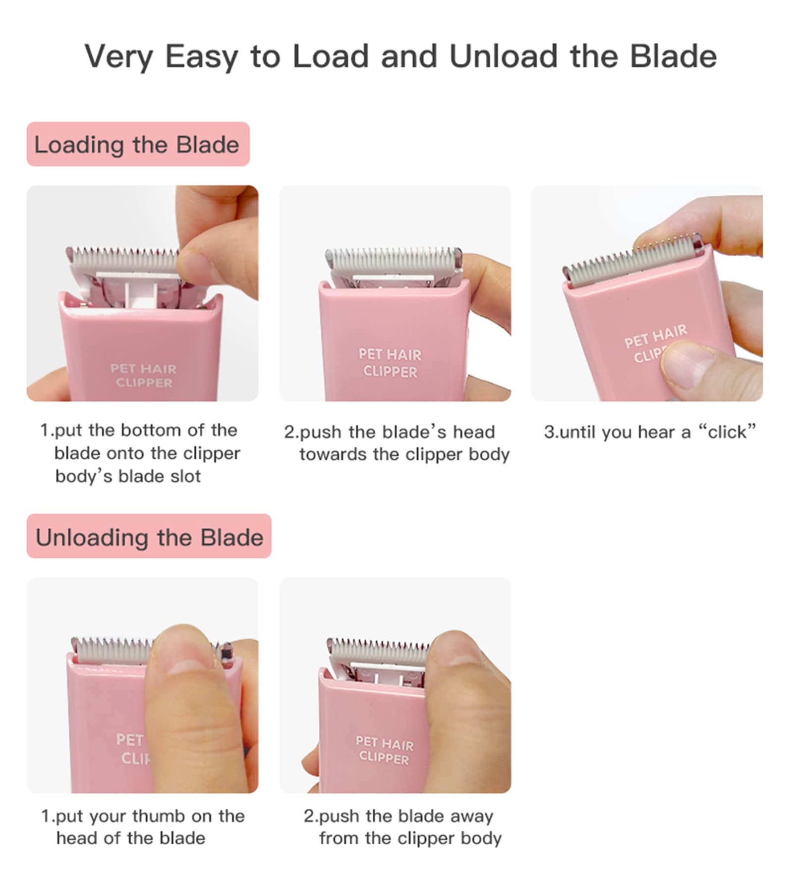 Replaceable Charging Cable&Standard Size Ceramic Blade Set,Pet Dog Hair Clipper Cat Trimmer Used Blade