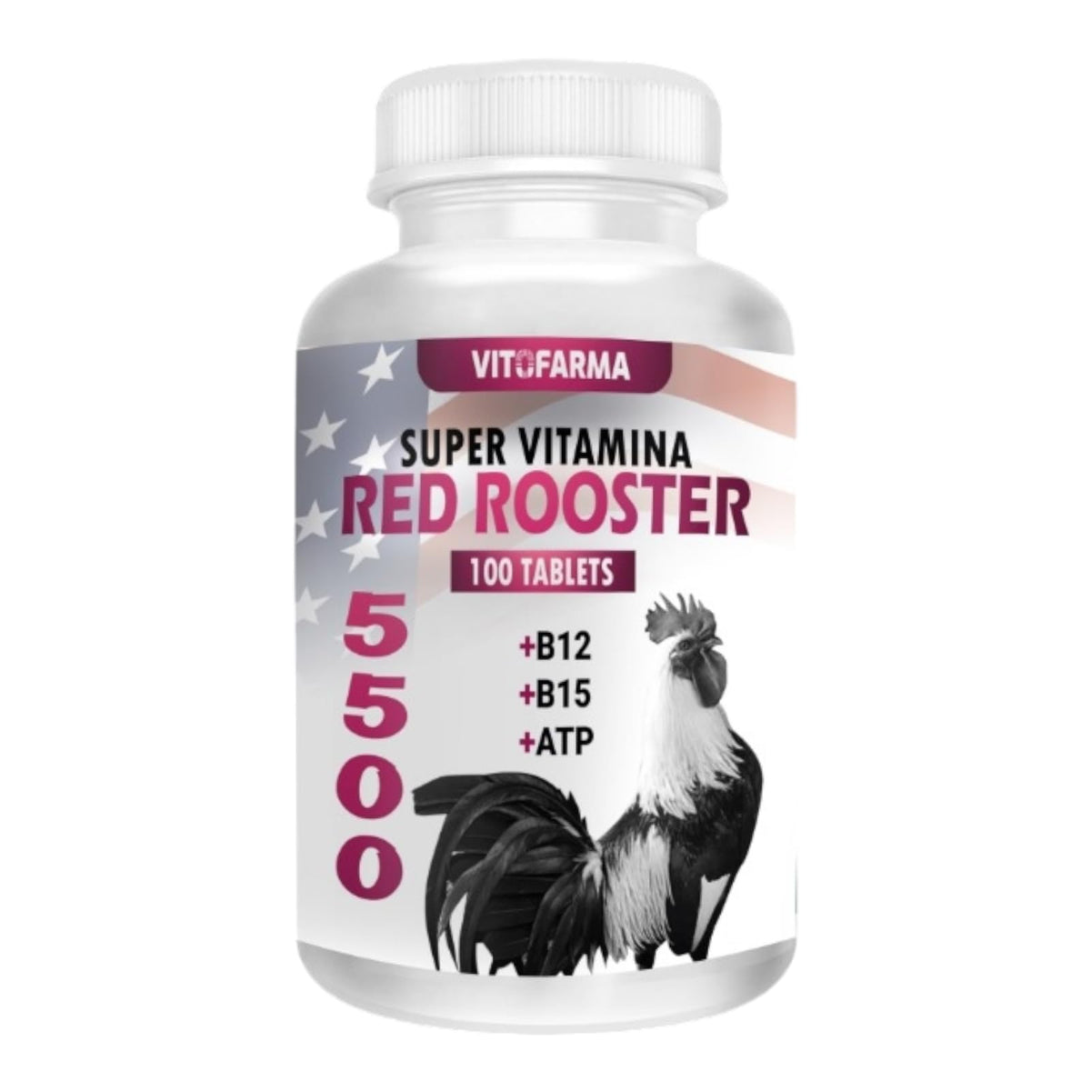 Vitofarma Super Vitamina Red Rooster Supplement for Birds, 100 Tablets, with B12, B15, ATP