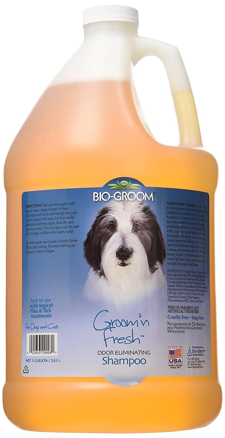 Bio-Groom Groom'N Fresh Dog Shampoo – Odor Eliminating, Dog Bathing Supplies, Puppy Wash, Cat & Dog Grooming Supplies, Cruelty-Free, Made In Usa, Dog Products – 1 Gallon