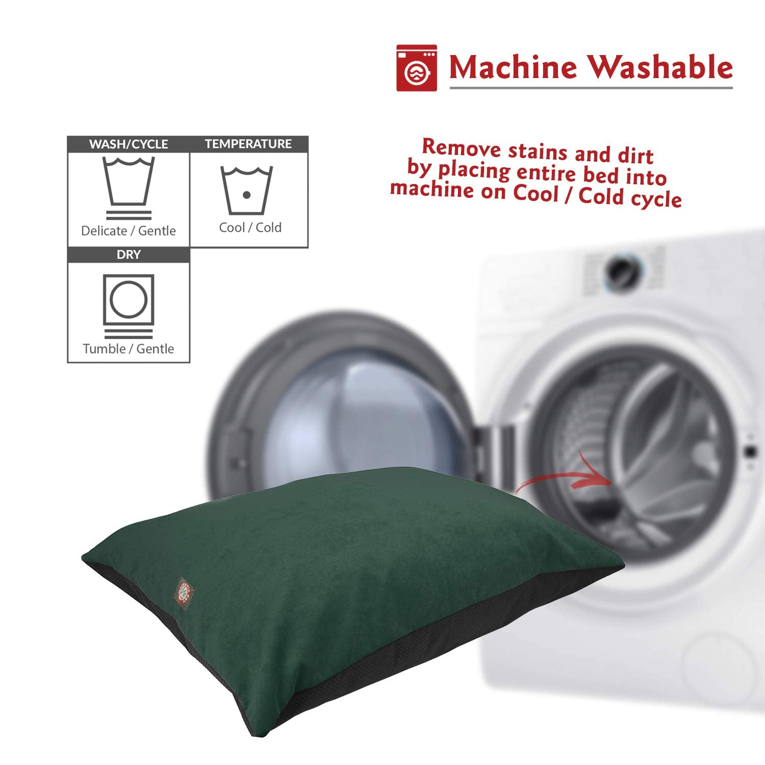 Majestic Pet Villa Marine Comfy Rectangle Dog Bed - Washable, Non Slip, Super Value Pillow & Kennel Bed - Large Breed, 46 X 35 I