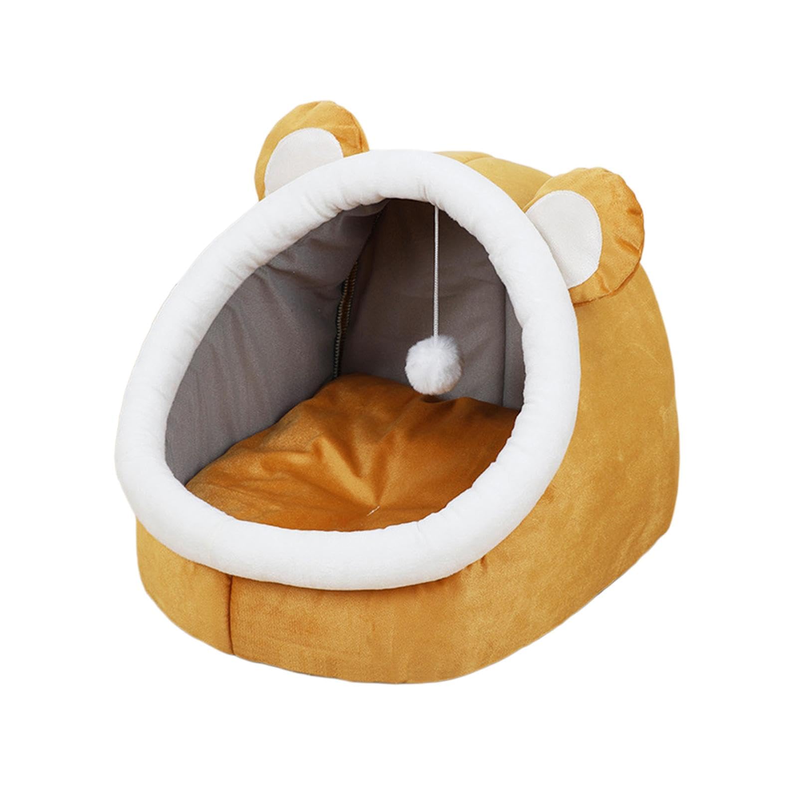 MERISHOPP Cat Bed Cave House Tents Soft Blanket Pet Beds for Dog Puppy Accessories L Yellow Bears Dogs | Cats | Puppy | pet | Ra