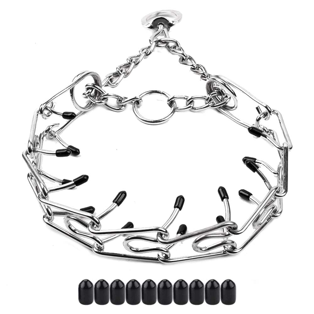 Cbbpet Dog Prong Collar, Adjustable Dog Training Collar With Quick Release Buckle For Small Medium Large Dogs (Silver, L/3.5Mm N