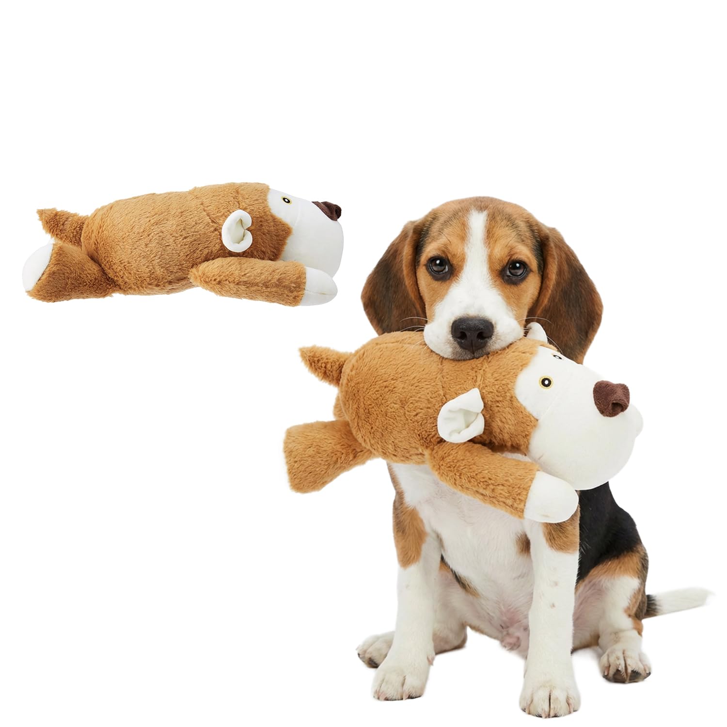 Amazon Basics Cartoon Monkey Plush Dog Toy | Soft Squeaky Cuddle & Play Toy | Machine Washable | For Small To Medium Dogs | 020