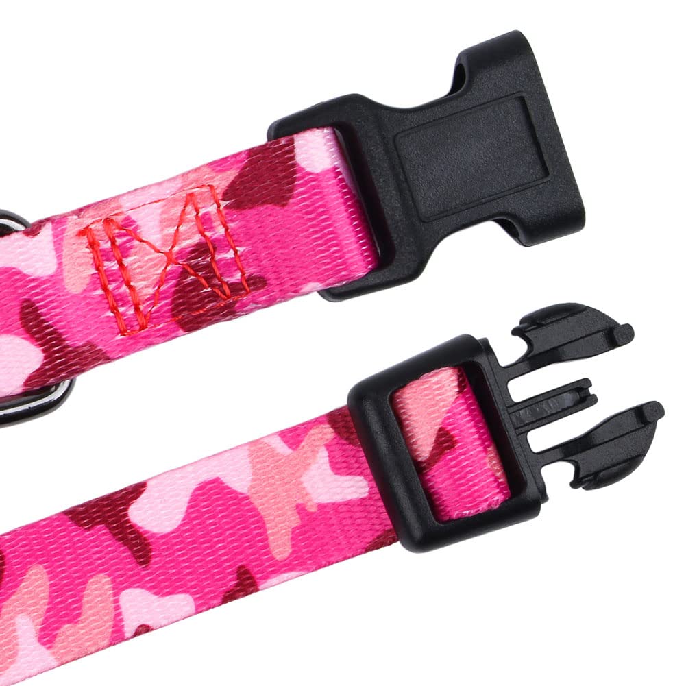 Rhea Rose Dog Collar Special Design Personalized Soft Collars Pink Camo Small