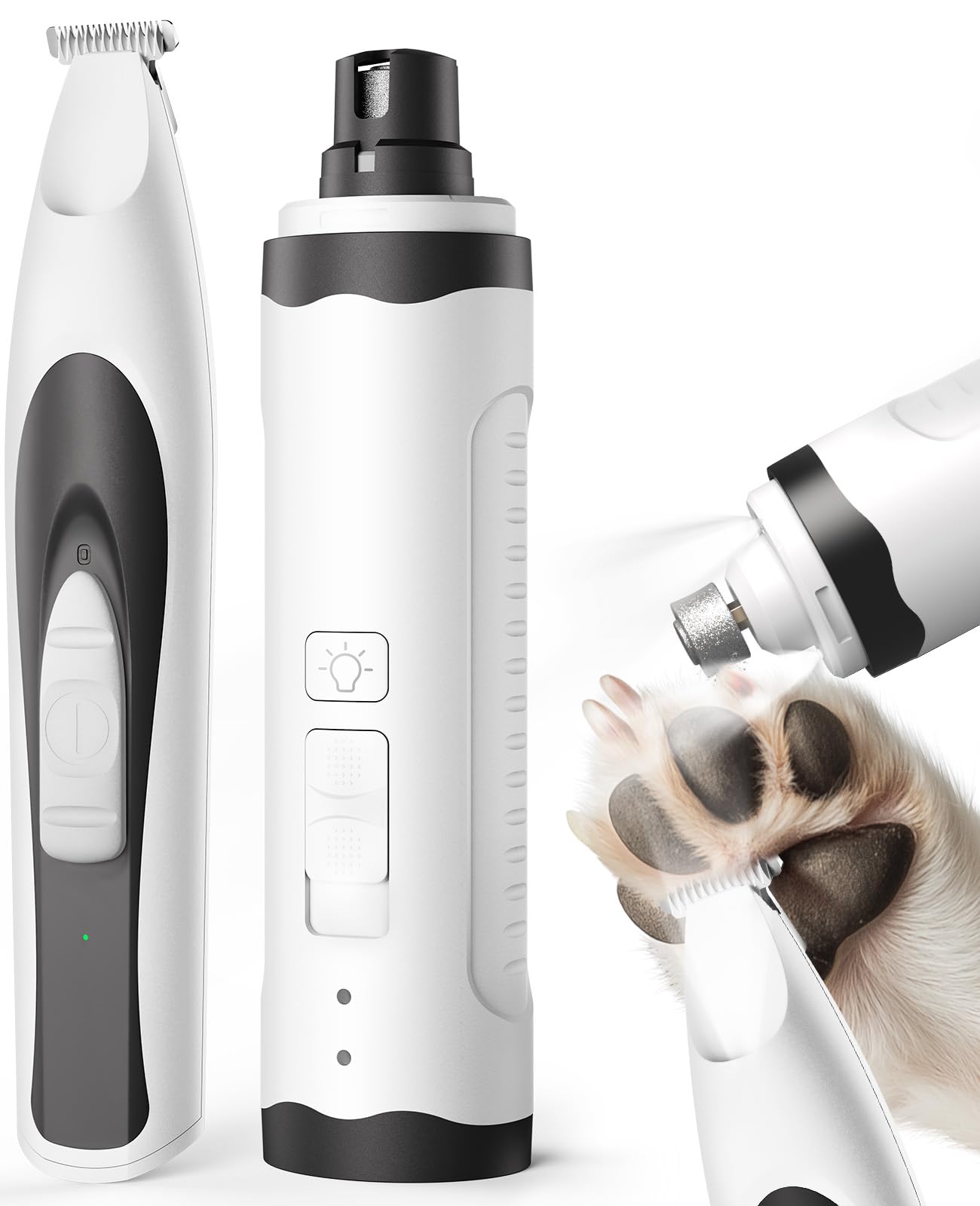 Oneisall Quiet Dog Trimmer For Paws Dog Nail Grinder Paw Trimmer With 2 Led Lights 35Db Grooming Kit Safe Nail Kit Cordless Rech