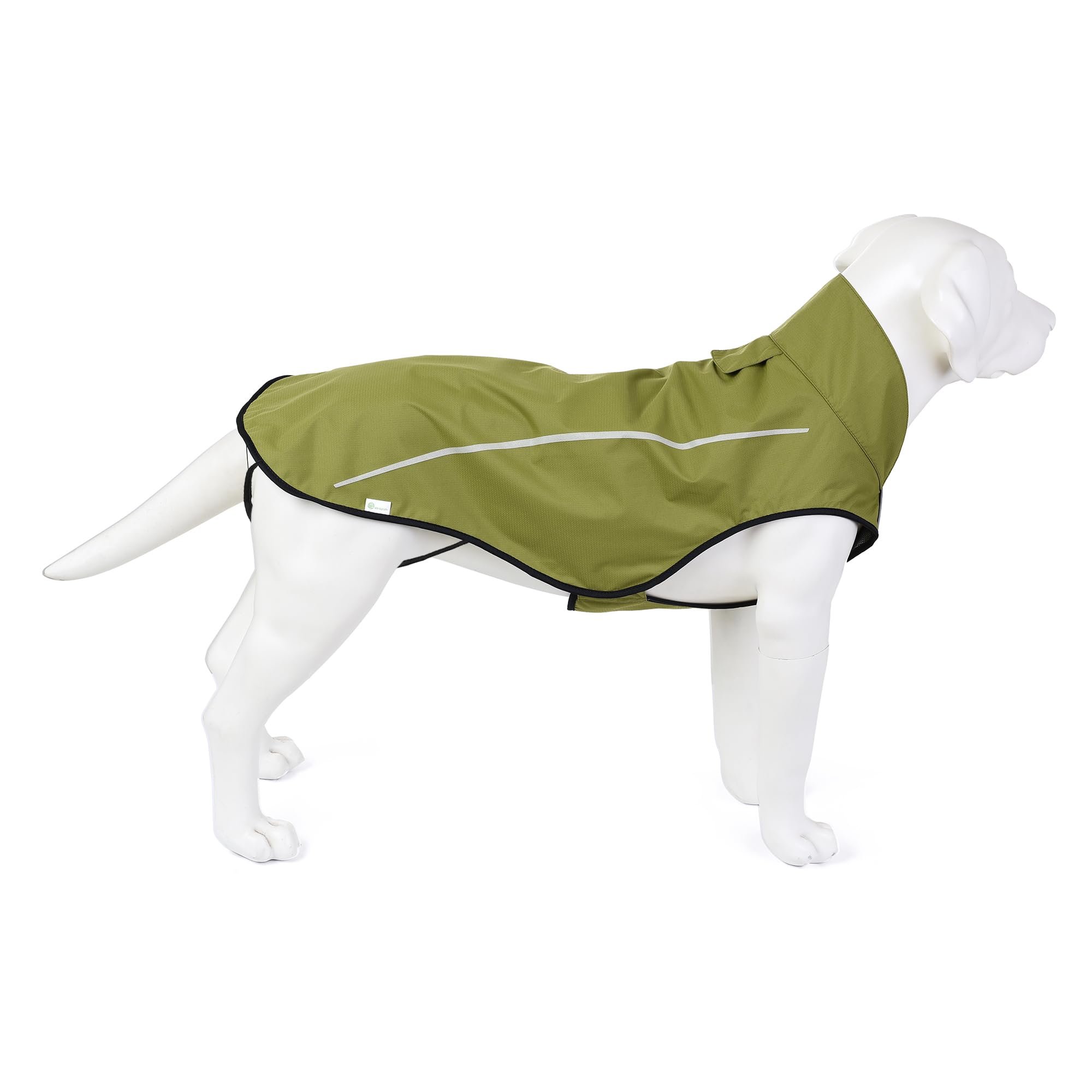 Mile High Life | Dog Raincoat | Adjustable Water Proof Pet Clothes | Lightweight Rain Jacket With Reflective Strip | Easy Step In Closure, Lime Yellow, Medium
