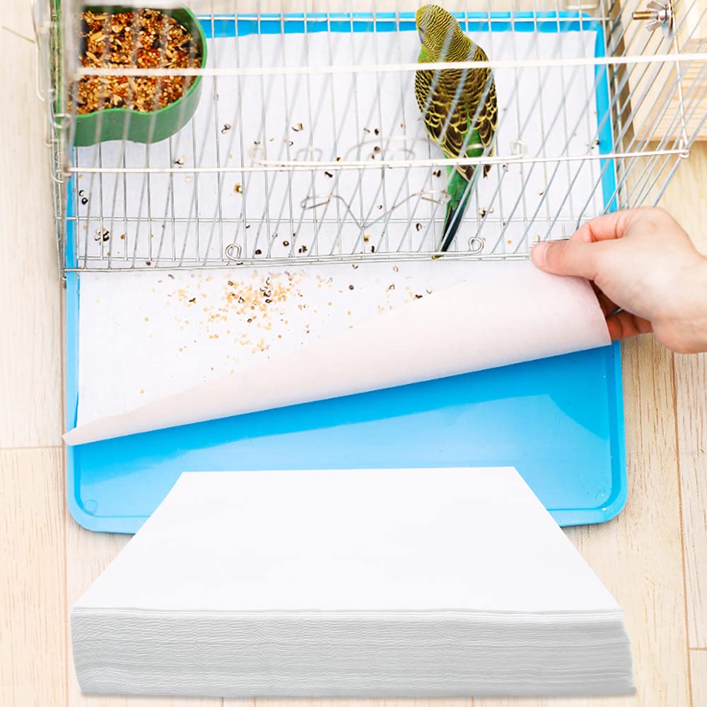 Bird Cage Liner Papers, 100 Sheets 12.2  10In Non-Woven Bird Cage Liners, 4 Size To Choose, Precut Absorbent Bird Paper (12.2  1