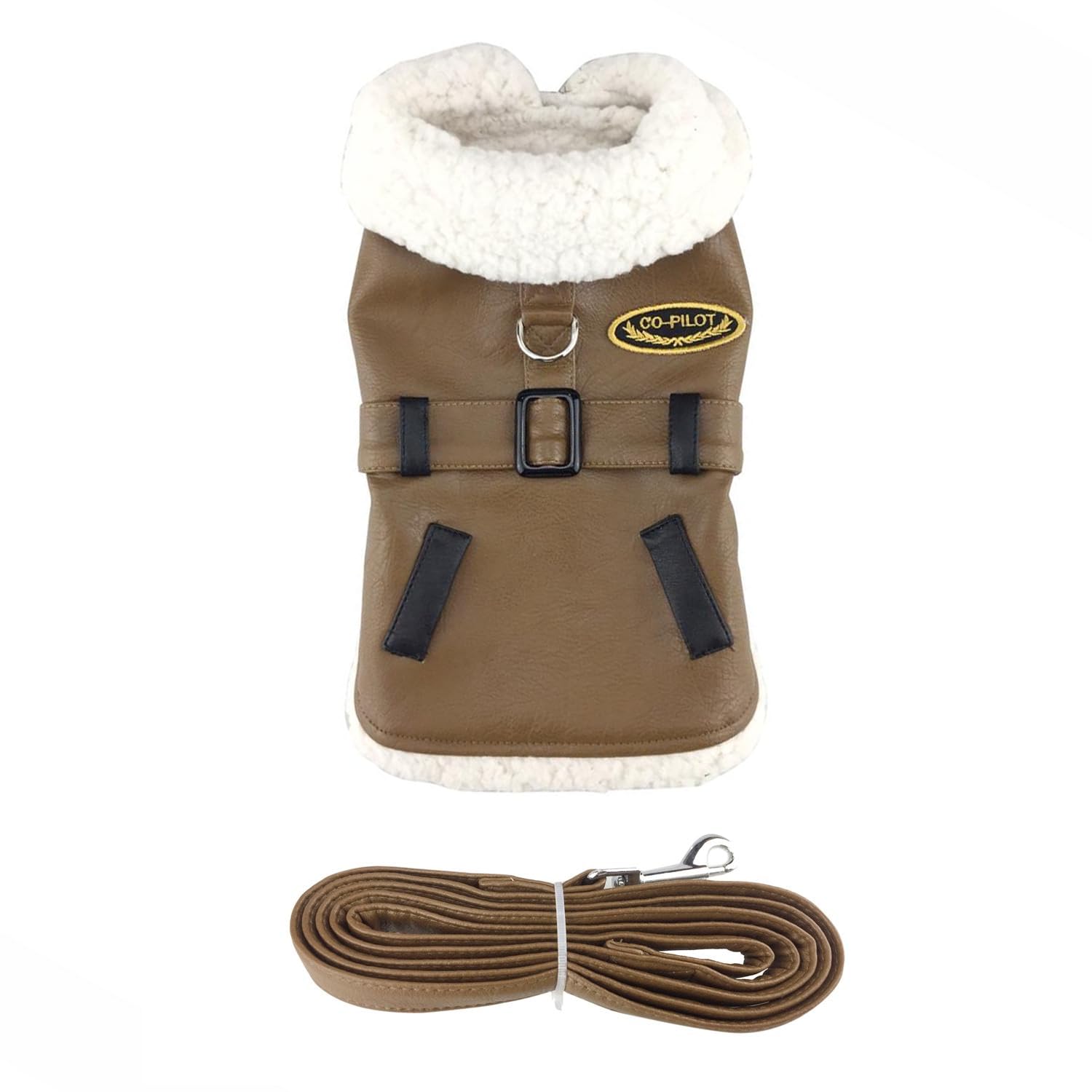Doggie Design Brown And Black Bomber Coat Xx-Large