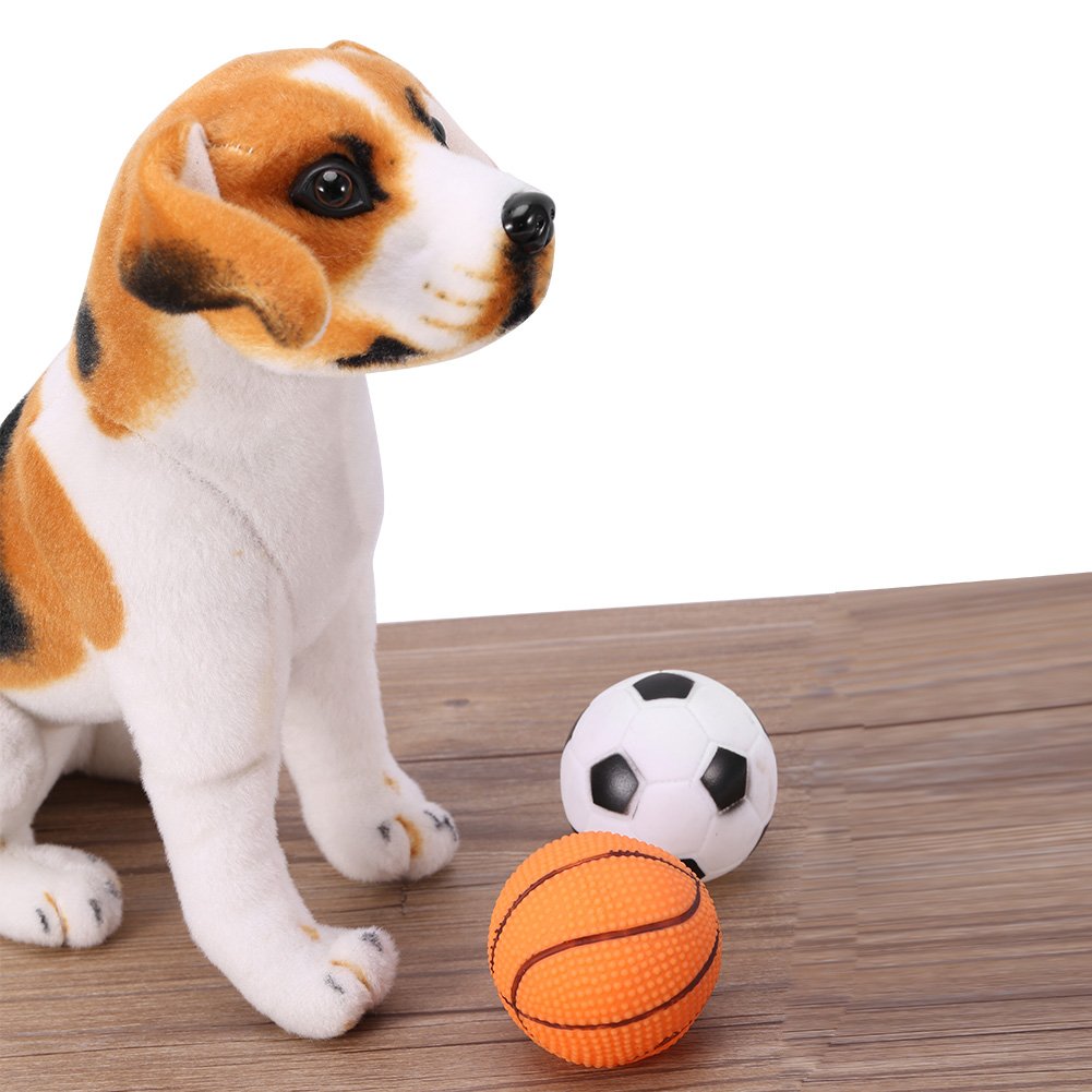 Fdit Pet Training Chewing Sound Ball Squeaky Playing Ball Toy Dog Puppy Training Sound Toy for Dog Pet(Basketball)
