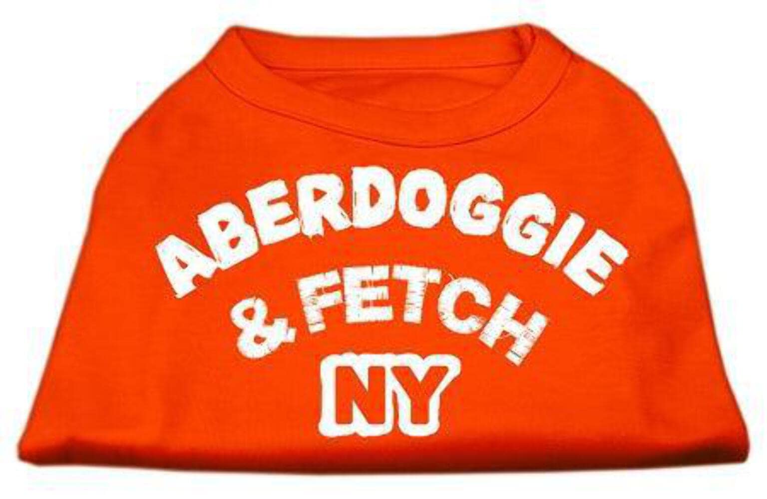 Pet Dog & Cat Shirt Screen Printed, Aberdoggie and Fetch NY Orange 2XL (20-25 lbs.)