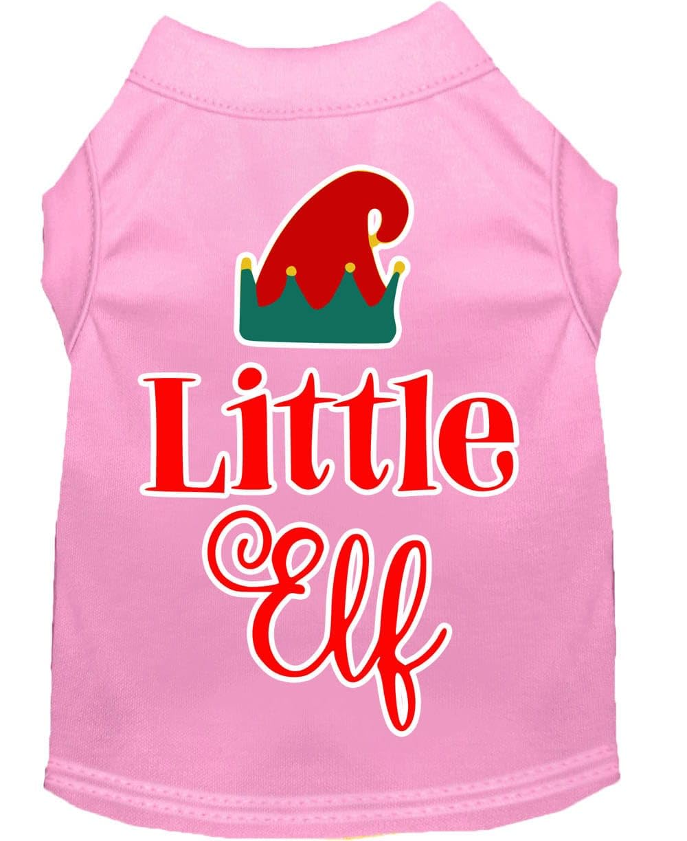 Christmas Pet Dog & Cat Shirt Screen Printed, &quot;Little Elf&quot; Aqua SM (3-6 lbs.)