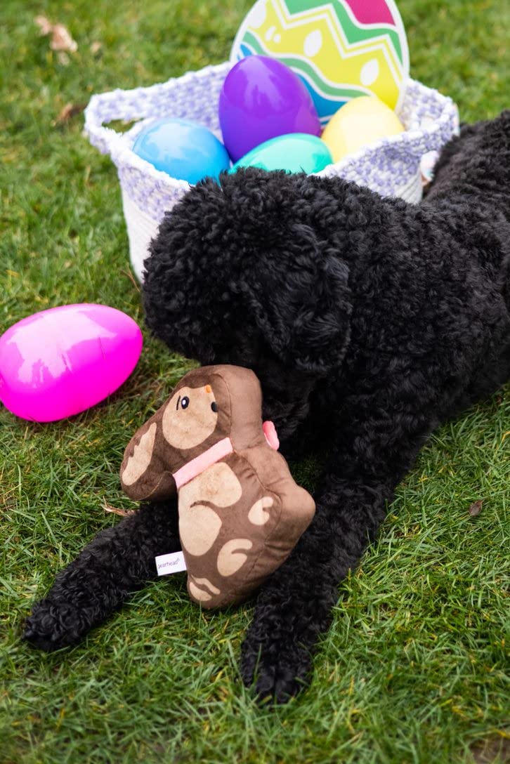 Pearhead Easter Chocolate Bunny Dog Toy, Plush Squeaker Pet Toy, Interactive Dog Toy, Soft Plush Dog Toy for Pet Owners