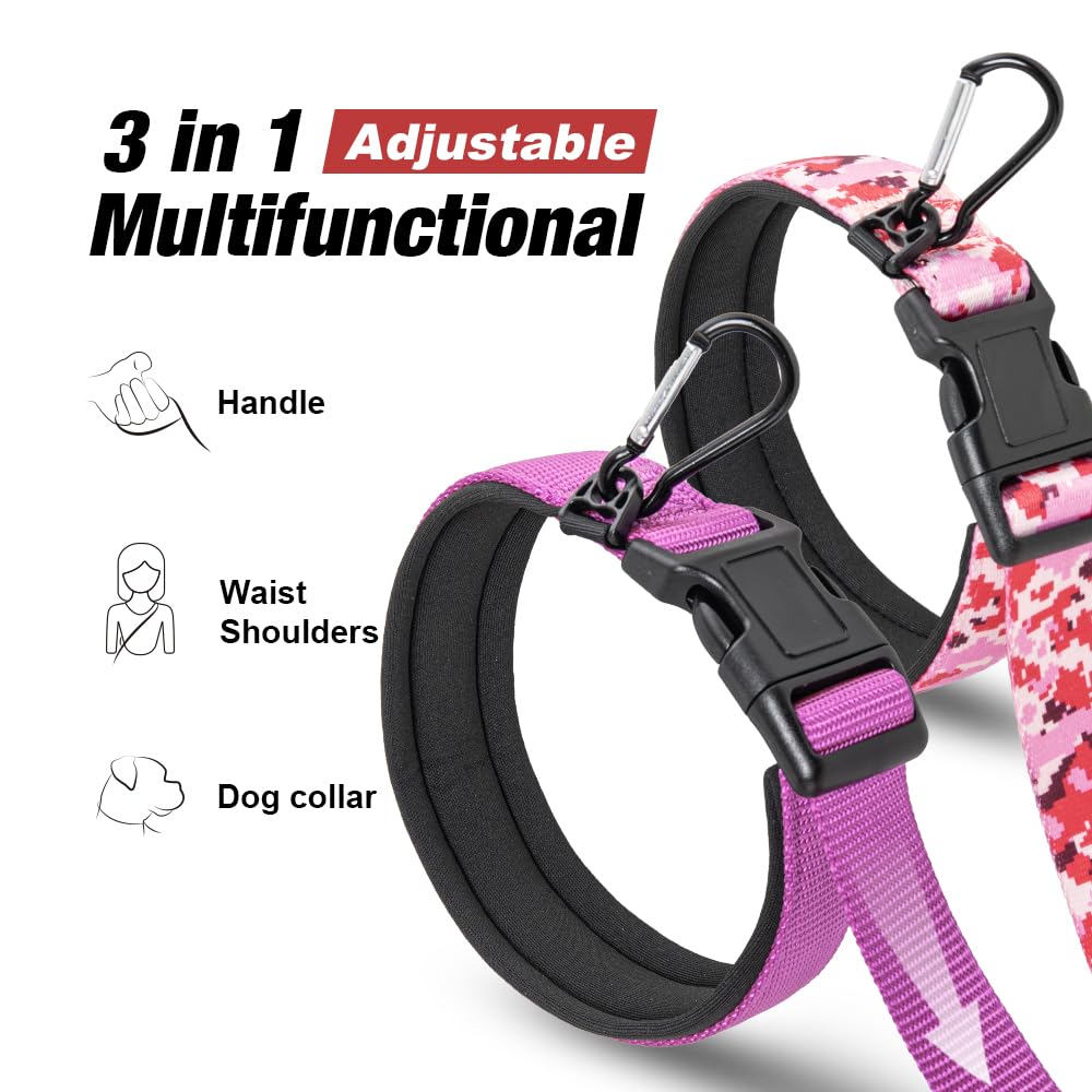 TSPRO Hands Free Dog Leash for Small Dogs, Adjustable Durable Leash with Comfortable Safety Padded Handle, Heavy Duty Metal Clas