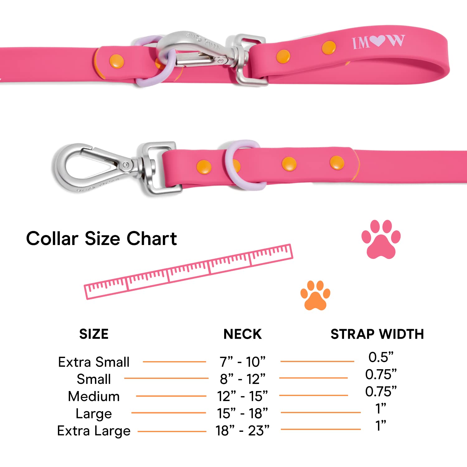Wild One Dog Collar, Easy-Clean, All Weather Flex-Poly Strap With Metal, Durable, Dirt And Odor Resistant (Cosmopolitan, Xl)