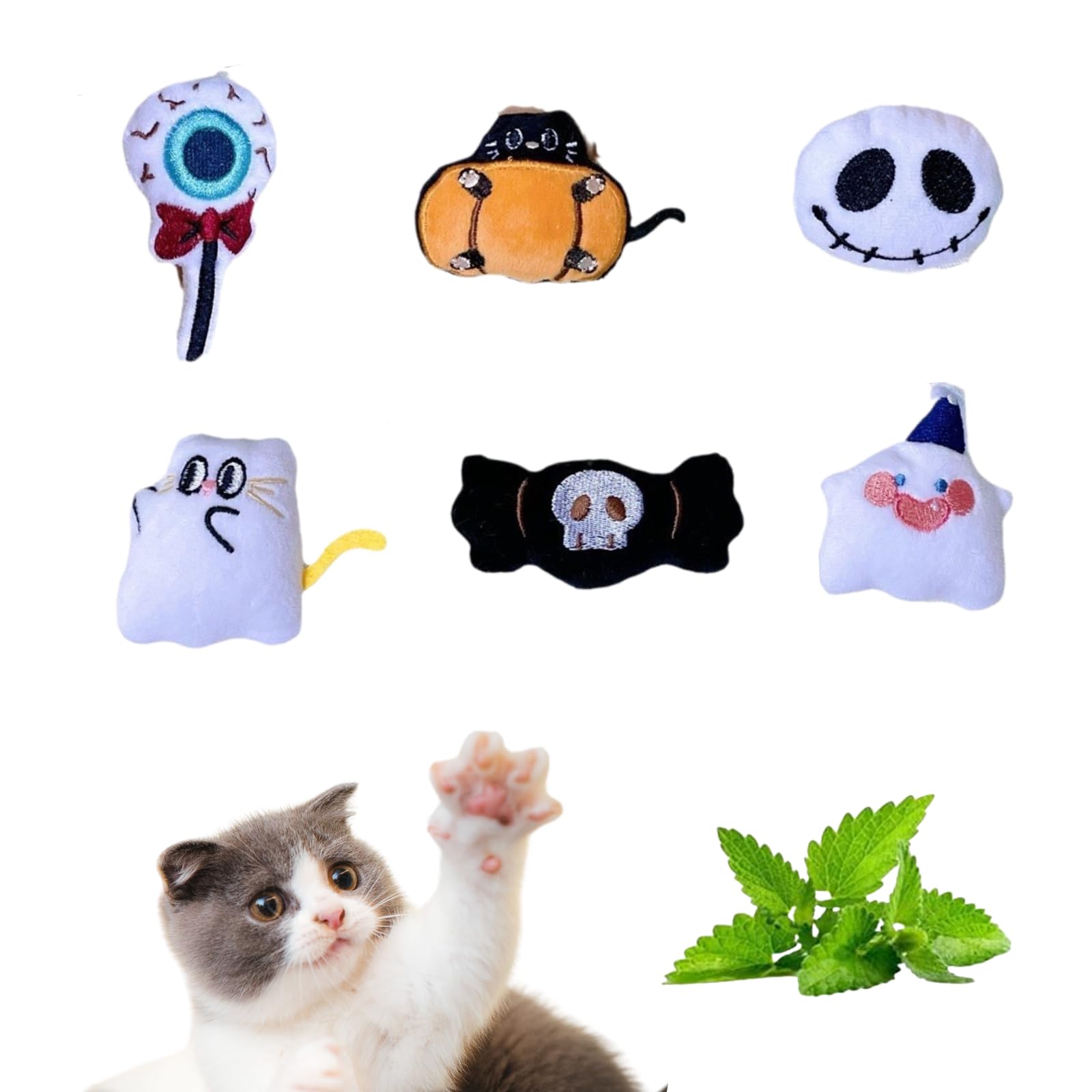 Cece Paw 6 Pack Catnip Toy, Filled Teething Chew Toys, Interactive Kitten Chew Bite Toys For Boredom Relief, For Cats And Cat Lo