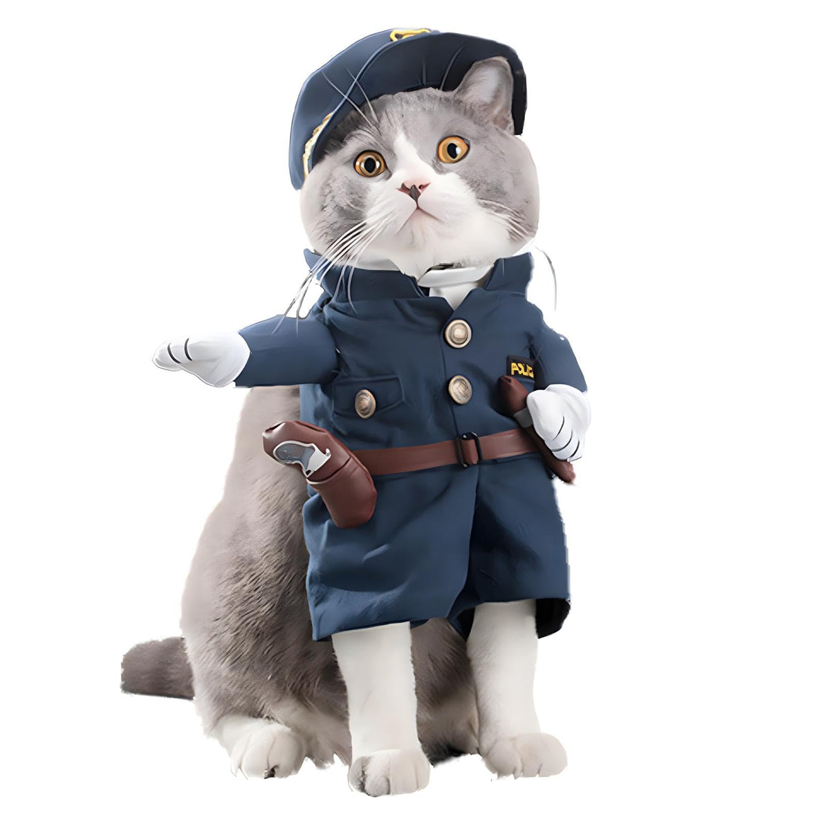 Nacoco Pet Policeman Costumes Dog And Cat Halloween Suits (X-Large)