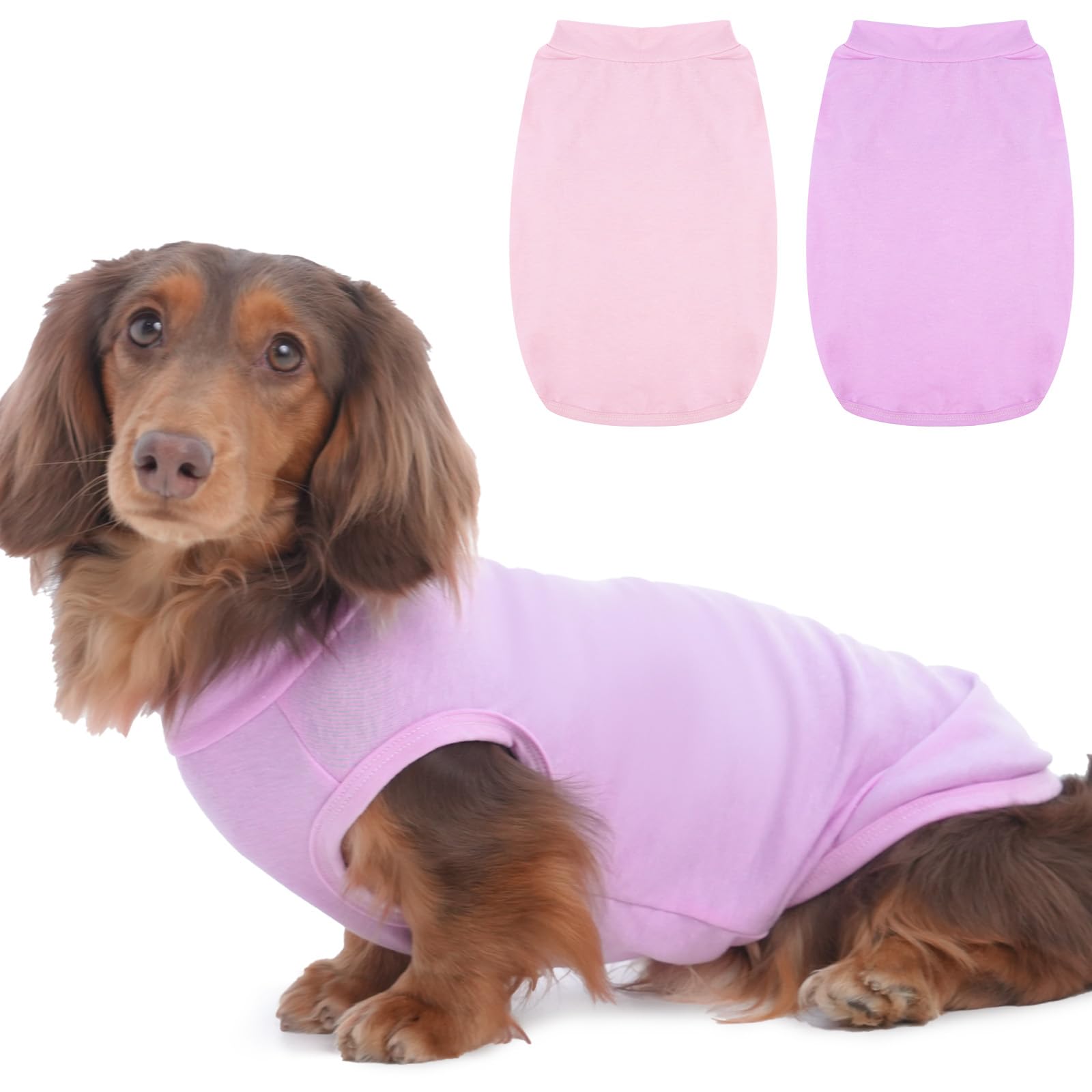 Migohi 2 Pack Sleeveless Dog T-Shirts For Medium Dogs, Moisture-Wicking Tee To Prevent Overheating And Colds Summer, Male Female