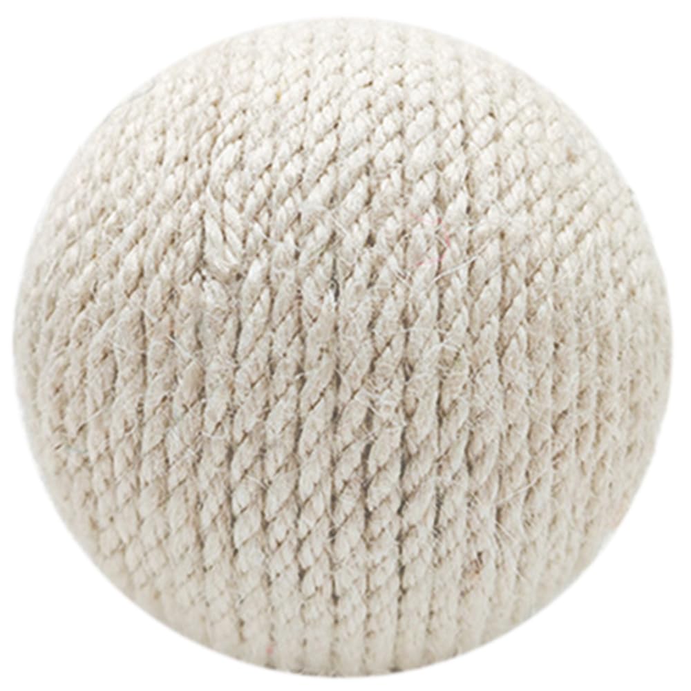 Silvewillo Extra Large 4-Inch Jute Cat Ball Toy (White)