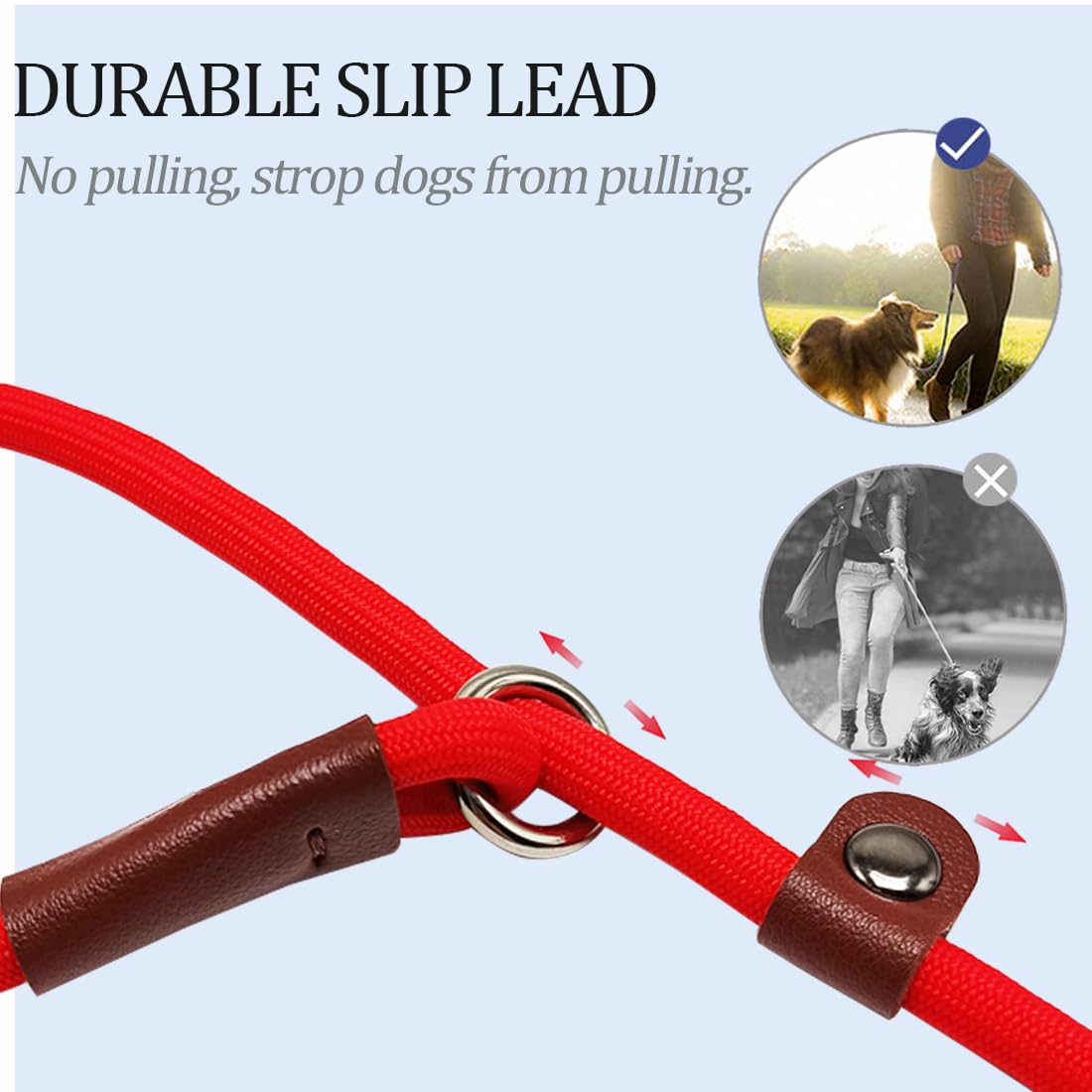 Maypaw Slip Lead Control Leash For Dogs No Pull, 13+ Colors Classic Dog Leash 7Ft Pet Slip Leash, 1/4    Rope Leash For Small Me