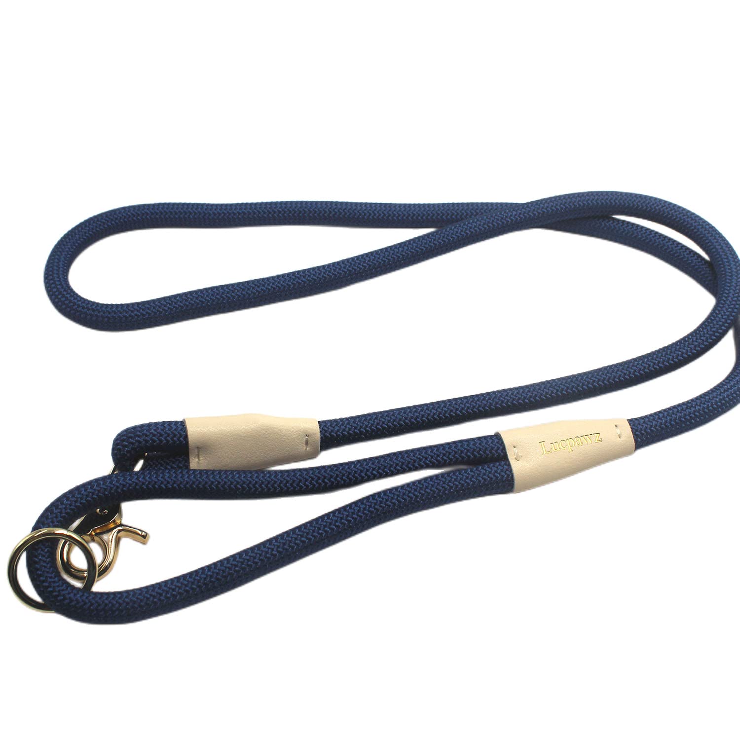 Lucpawz Lobster Snap Pet Leash 5Ft, Special Strong Nylon Rope Dog Leash, Solid Color Rope Dog Lead For All Breed (Navy Blue, 5Ft