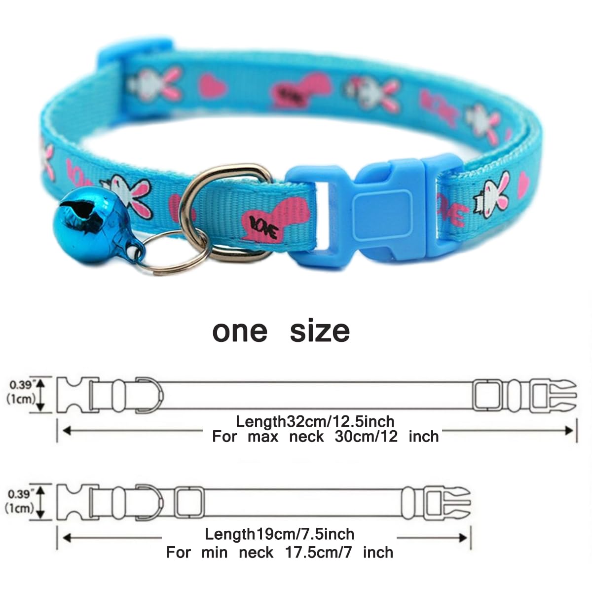Extra Small Dog Collar With Bell, Cute Soft Nylon Identification Bell Collar For Cats Boy Adjustable Buckle For Xxs Xs Tiny Litt