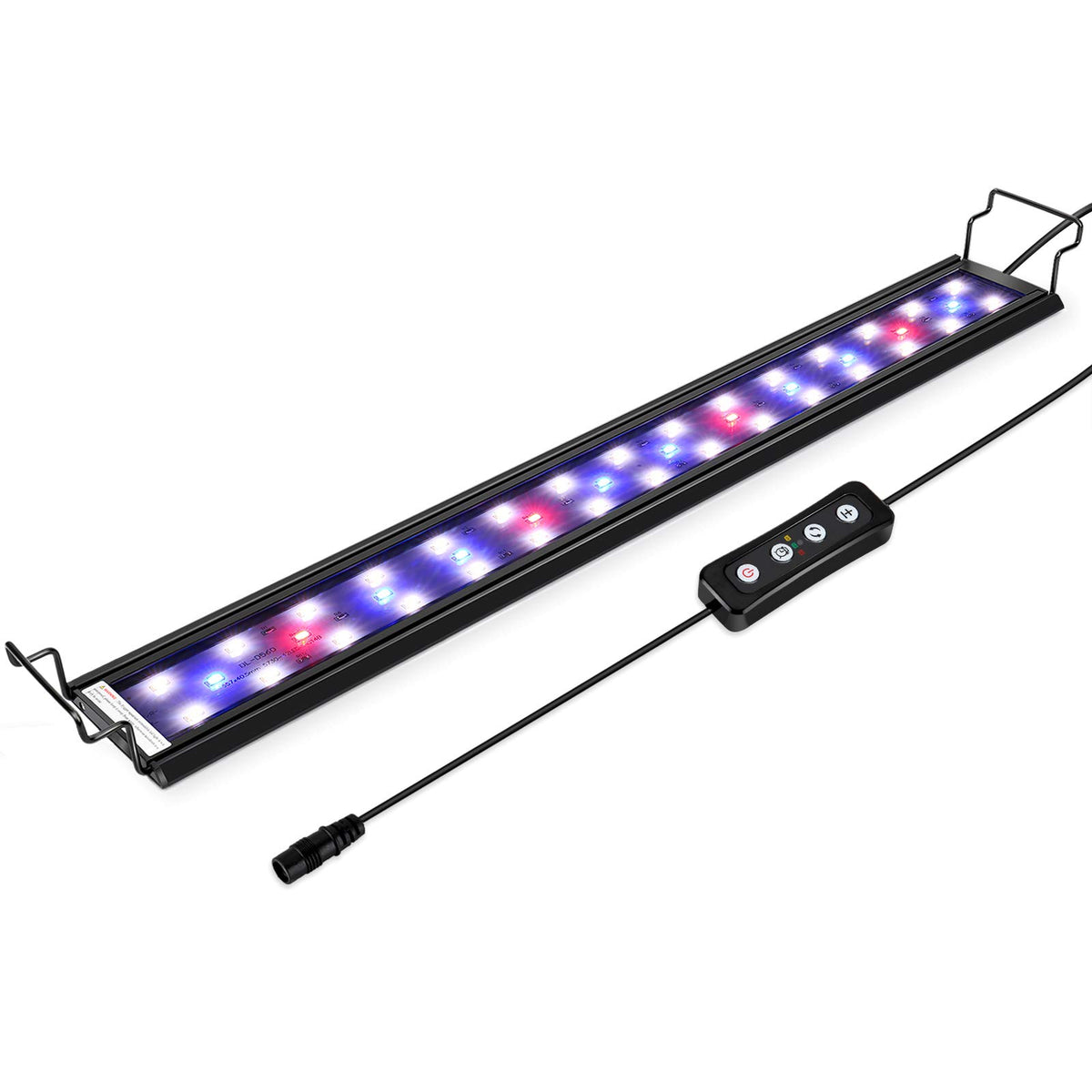 Hygger 9W Full Spectrum Aquarium Light With Aluminum Alloy Shell Extendable Brackets, White Blue Red Leds, External Controller, 