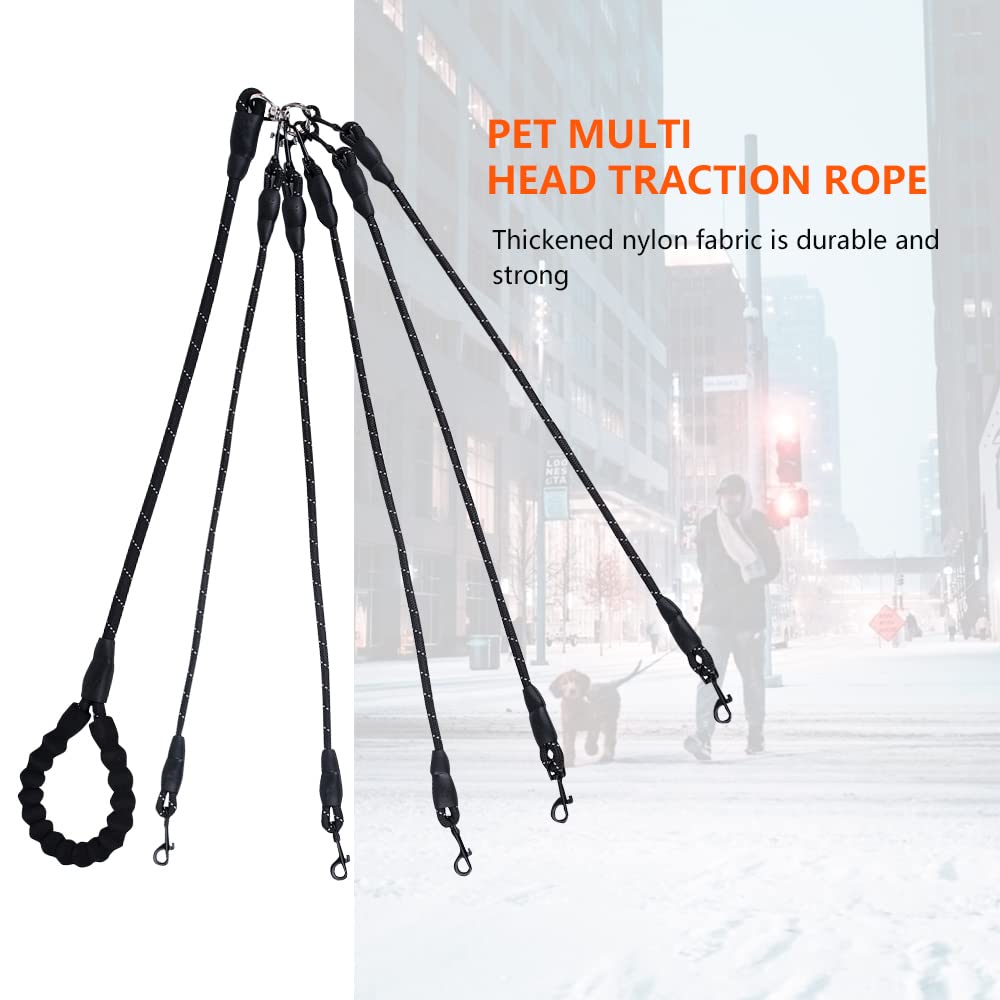 Five Dog Training Leash With Reflective, 360 Swivel No Tangle, Comfortable For Large Medium Small Dogs (Blue, Five Leashes)