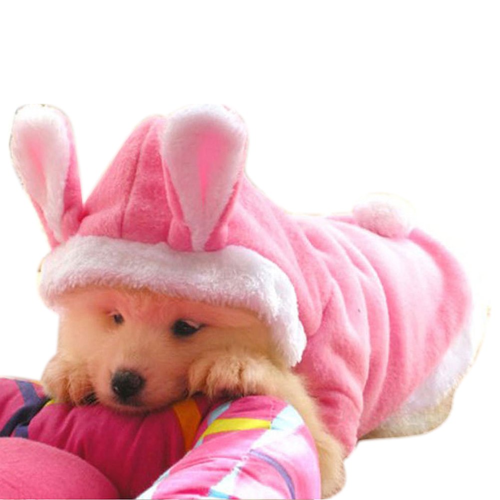 Nacoco Dog Rabbit Costume Pet Puppy Hoodies Clothes Coat Bunny Autumn Winter Halloween For Small Dog And Cat (M)