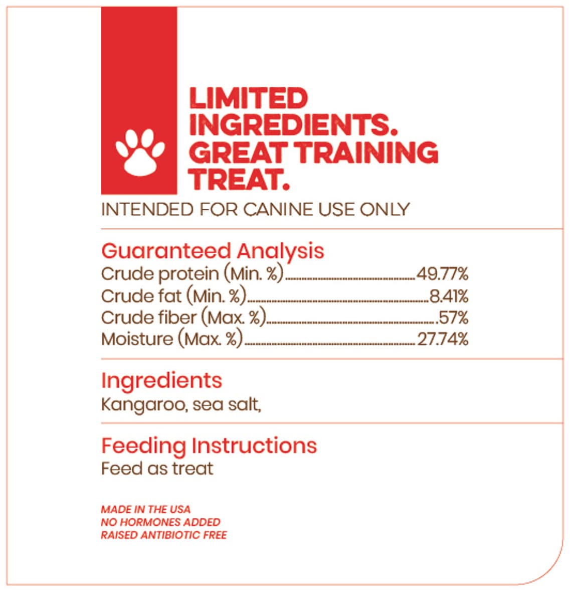 Scout & Zoe's 100% Kangaroo Dog Treats, All Natural, 1 oz, No Fillers or Preservatives, Made in USA