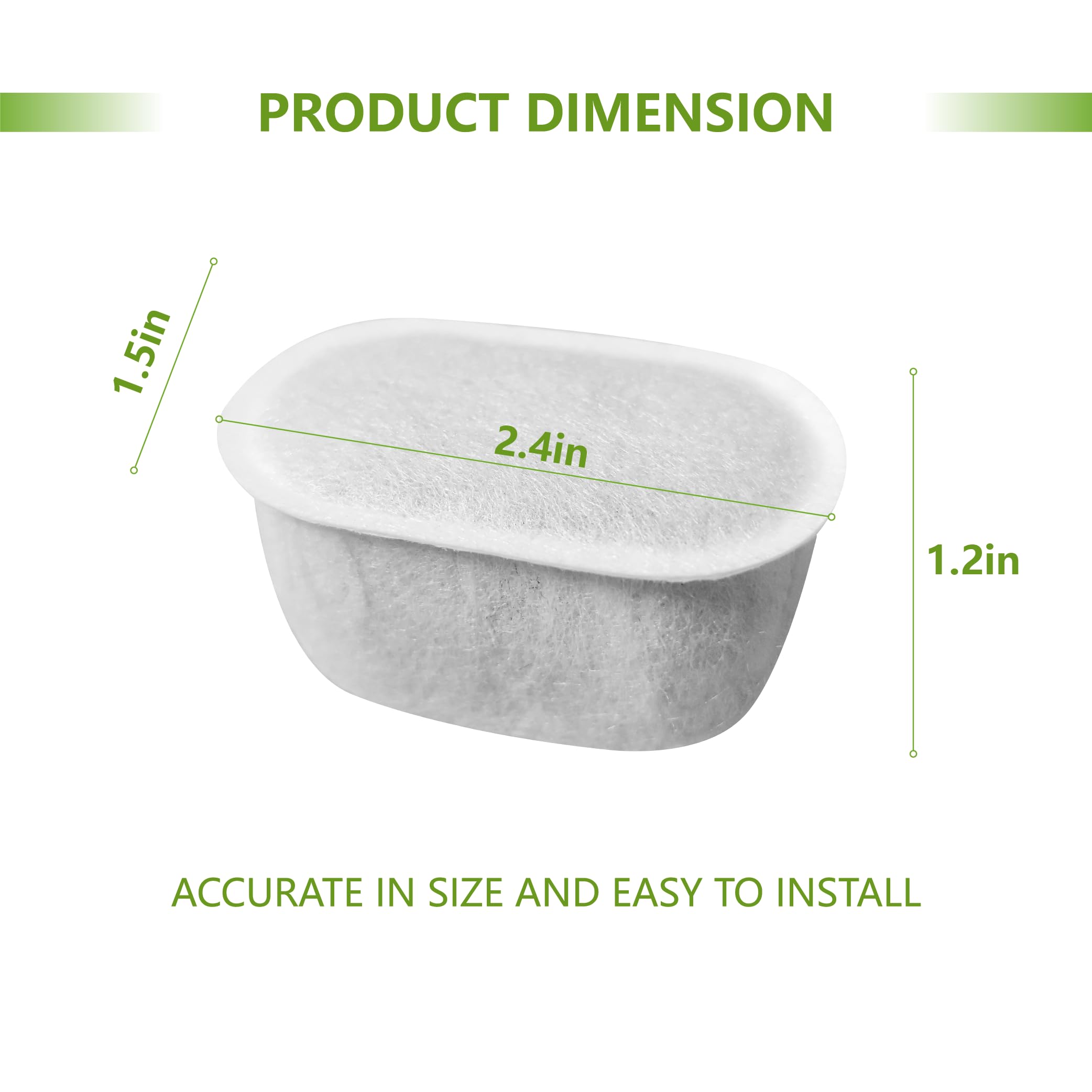 Toggath Cat Water Fountain Charcoal Replacement Filters Compatible With W300 W300B W500 Automatic Pet Fountain 67Oz/2L & 71Oz/2.