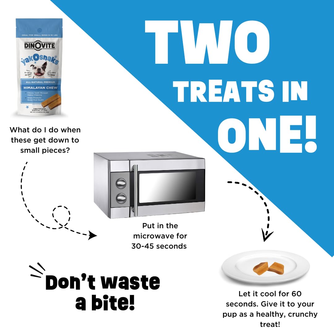 Dinovite YakoSnaks Himalayan Yak Cheese Himalayan Dog Chews, Long Lasting Yak Chews for Dogs, Low Odor Himalayan Dog Chews, Natu