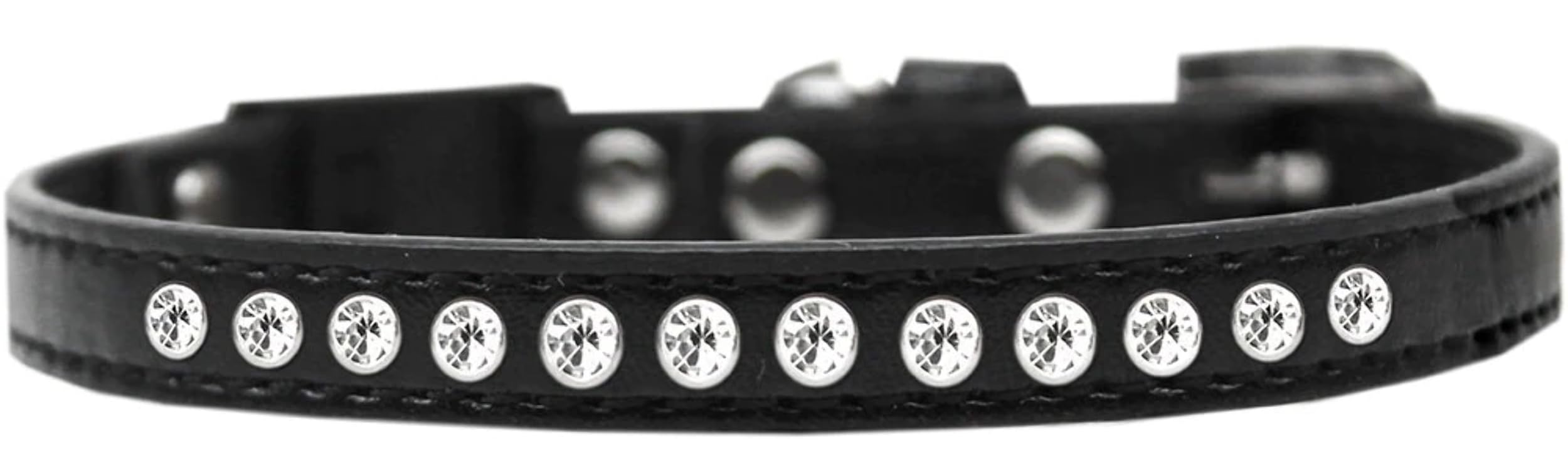 Breakaway Cat Collar, "Clear Jewel" Black 12