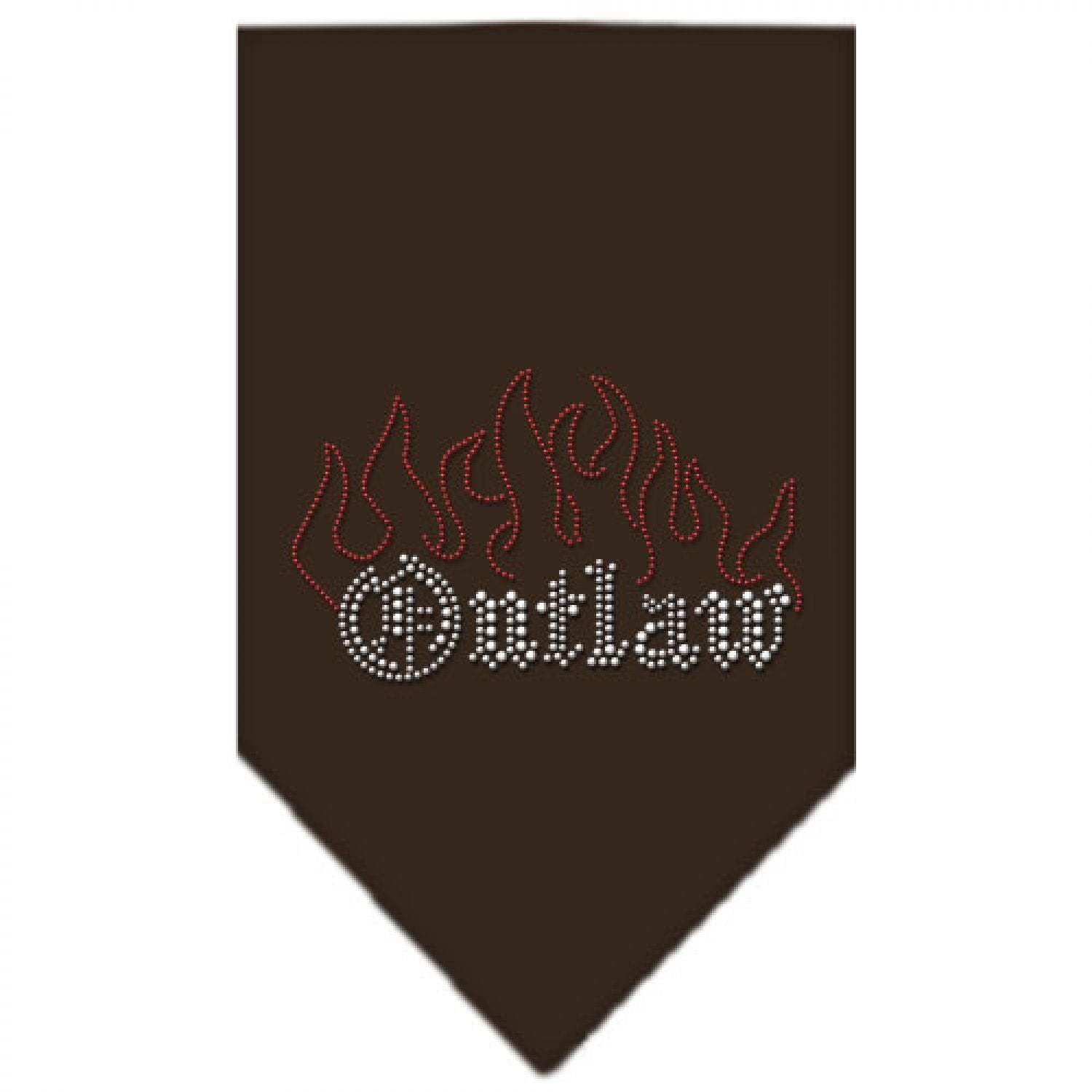 Pet and Dog Bandana Rhinestone, "Outlaw" Cocoa Small