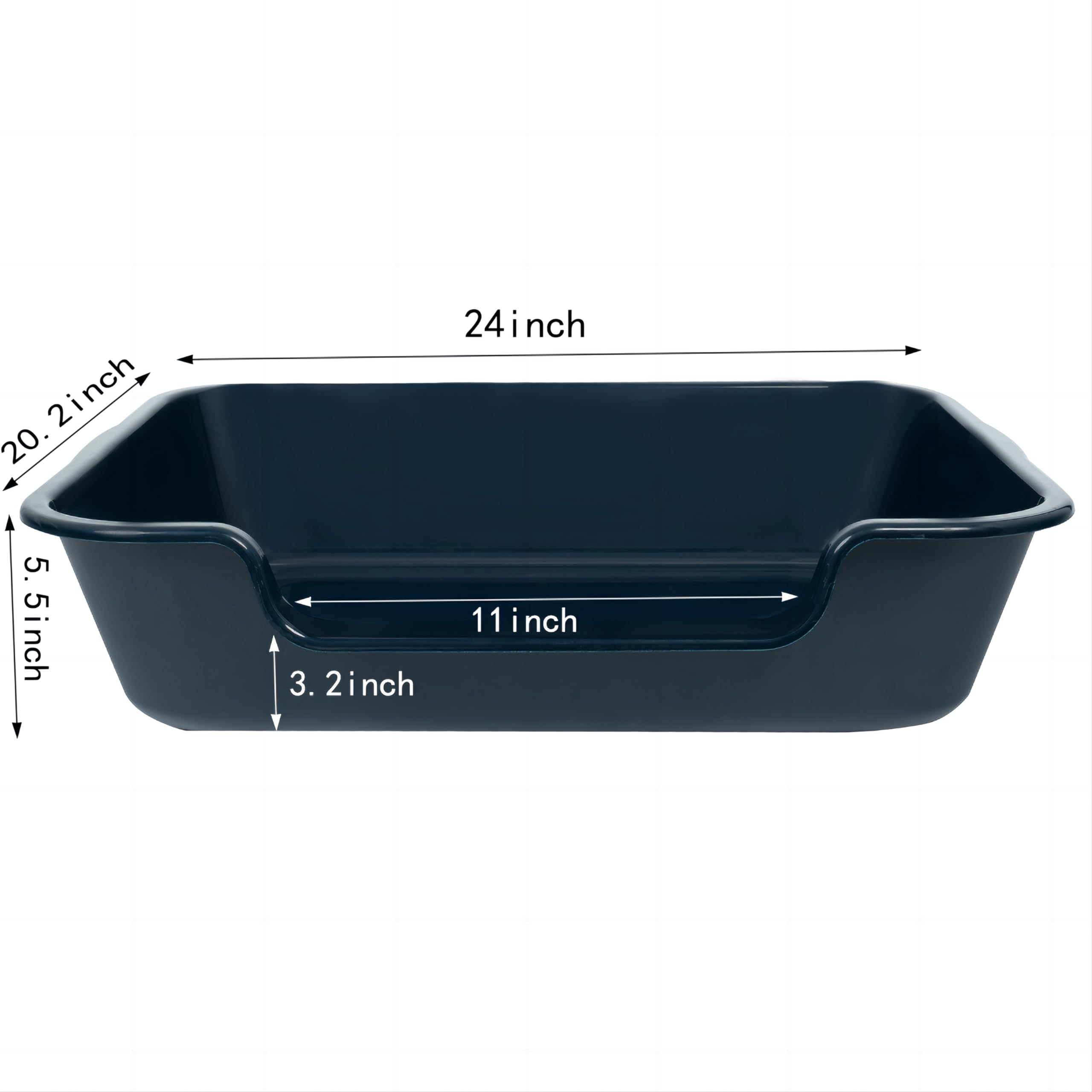 Blaucasa 1 Pack Extra Large Dog Litter Box Pan Tray (ABS Material), Low Entry Jumbo Senior Litter Boxes for Multiple Kitten Big